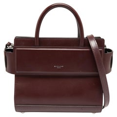 Givenchy Burgunderfarbene Mini Horizon Crossbody-Tasche aus Leder
