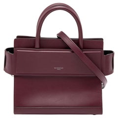 Givenchy Burgundy Leather Mini Horizon Crossbody Bag