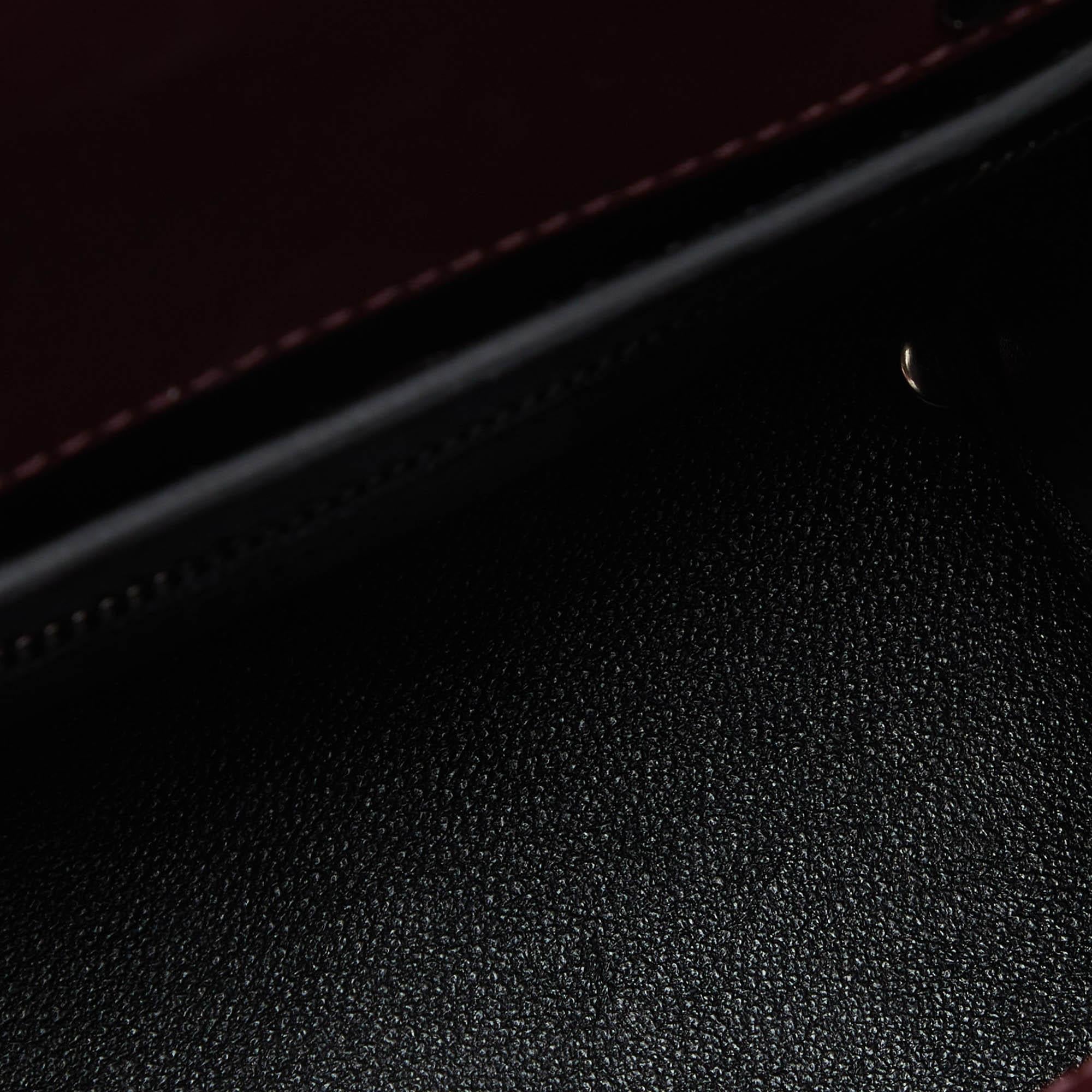 Givenchy Burgundy Leather Mini Horizon Tote In Good Condition For Sale In Dubai, Al Qouz 2