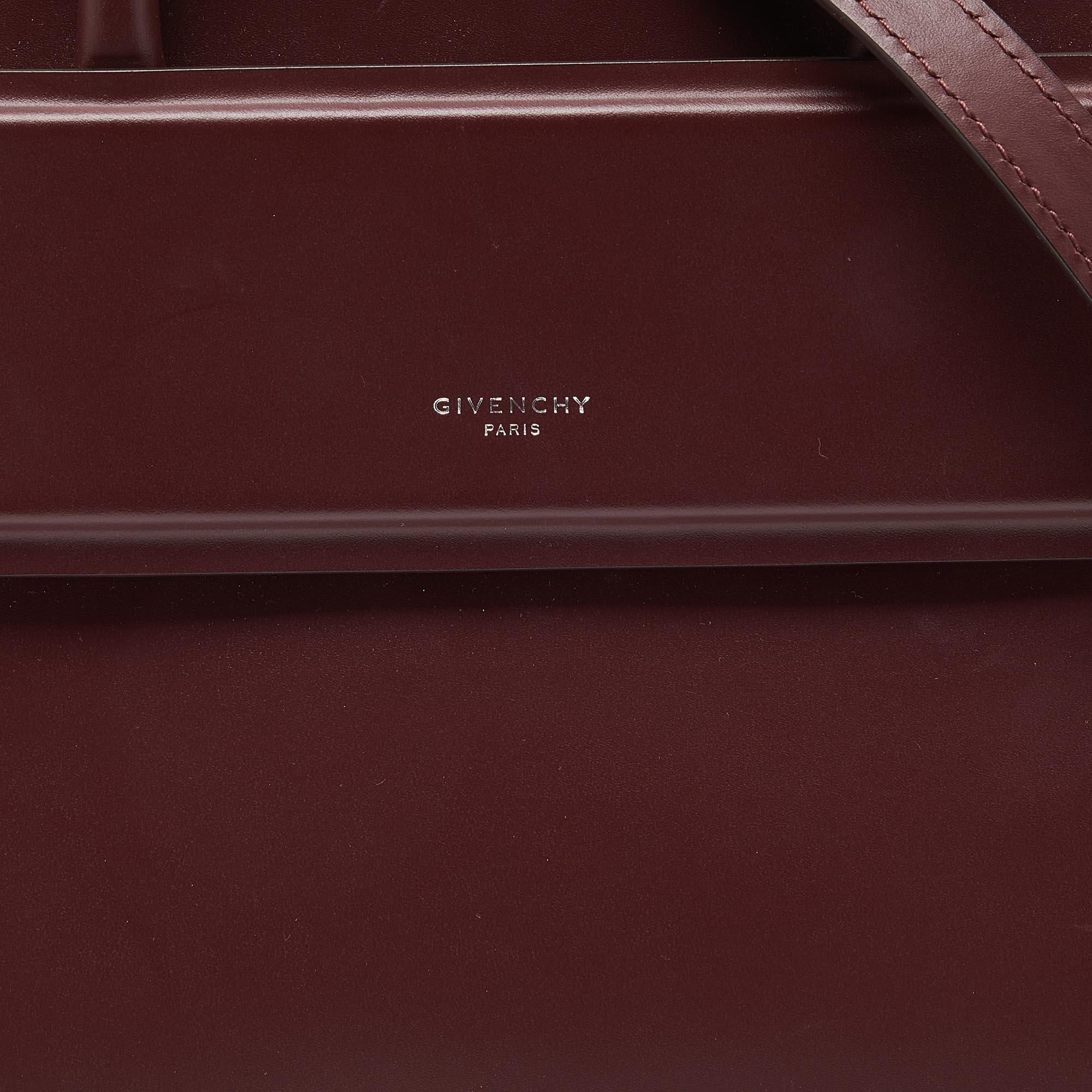 Givenchy Burgundy Leather Mini Horizon Tote For Sale 5