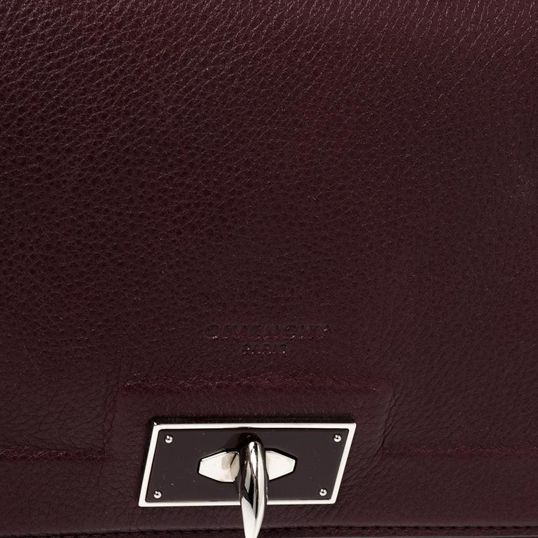 Givenchy Burgundy Leather Small Shark Top Handle Bag 6