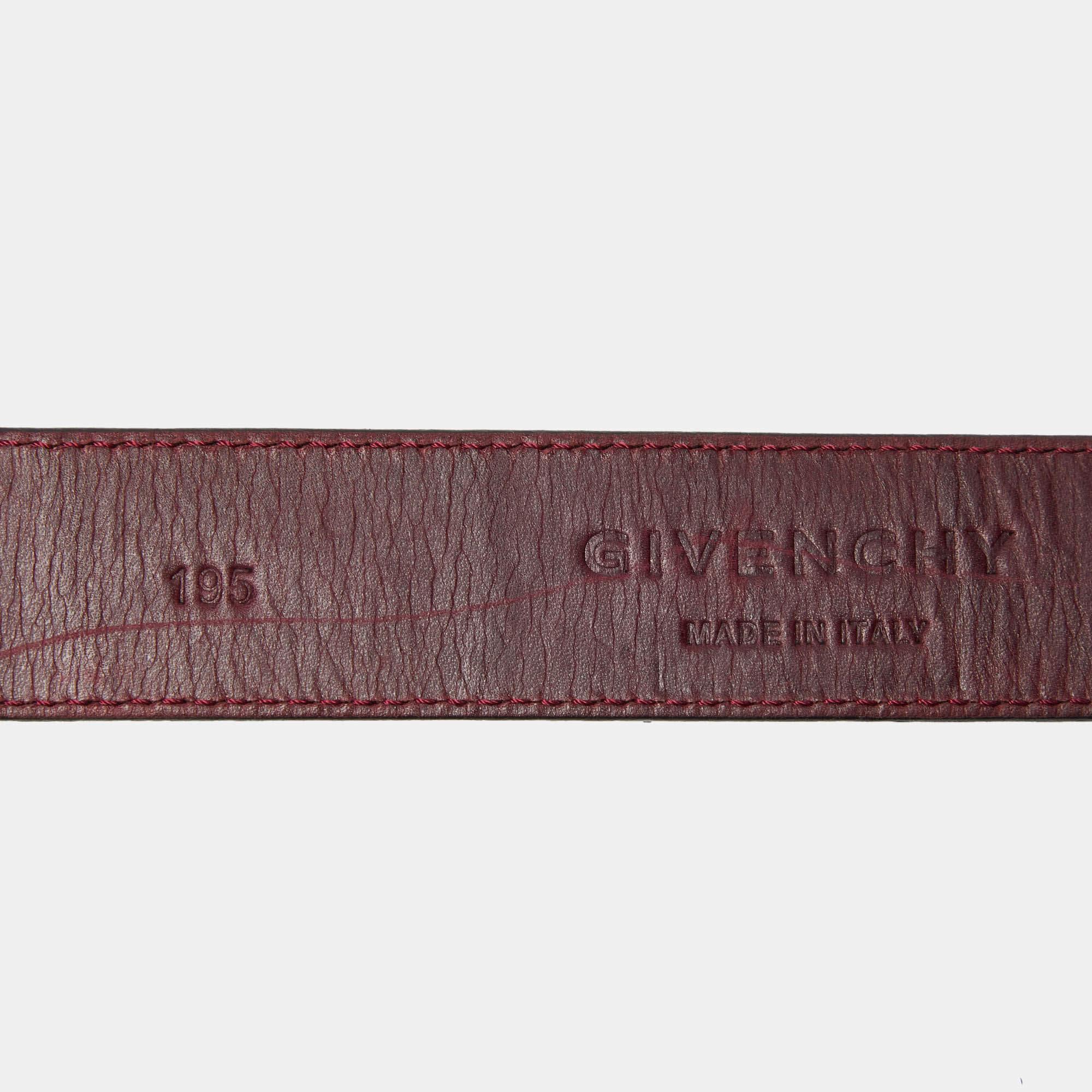 Givenchy Burgundy Leather Tassel Double Wrap Buckle Belt 195CM 2
