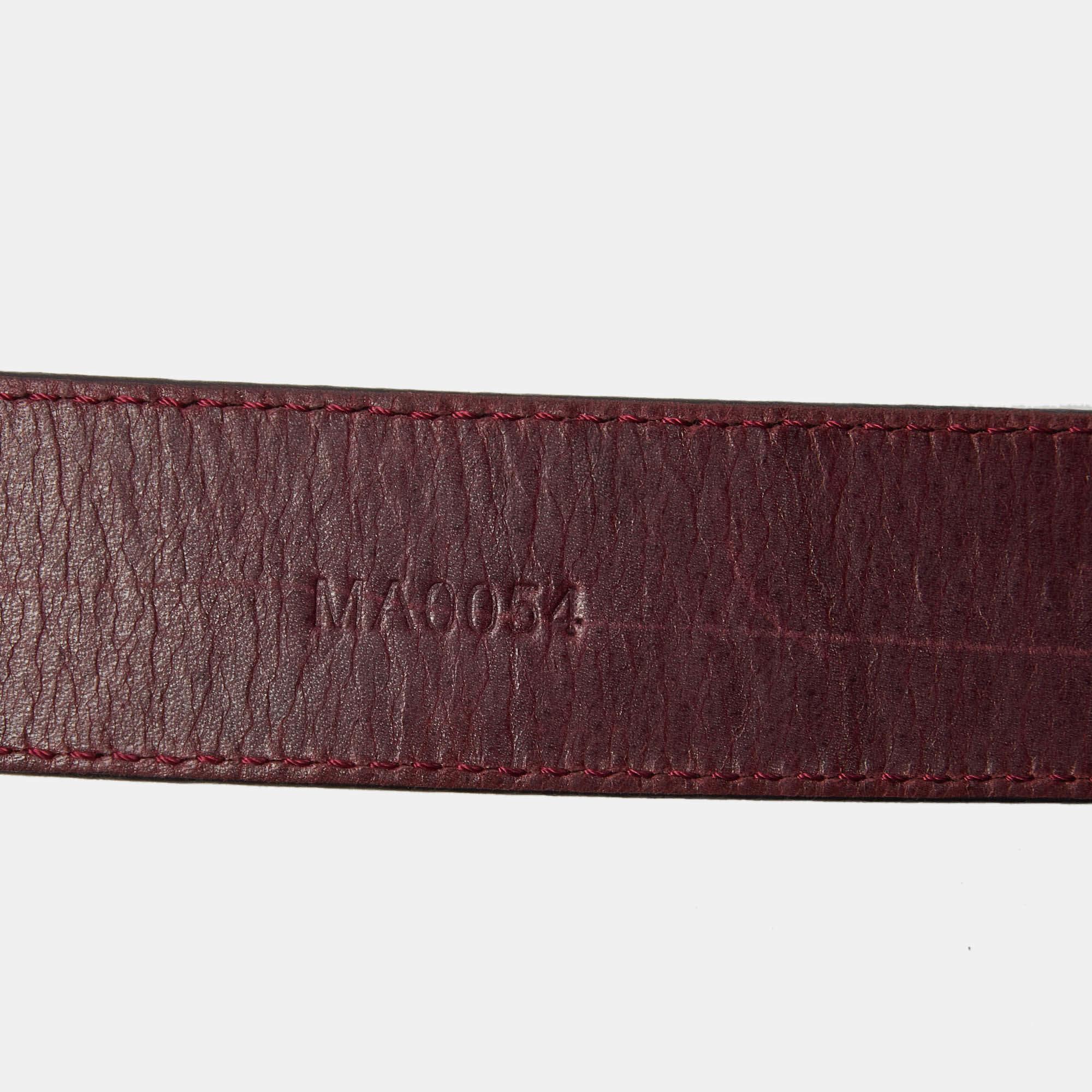 Givenchy Burgundy Leather Tassel Double Wrap Buckle Belt 195CM 3