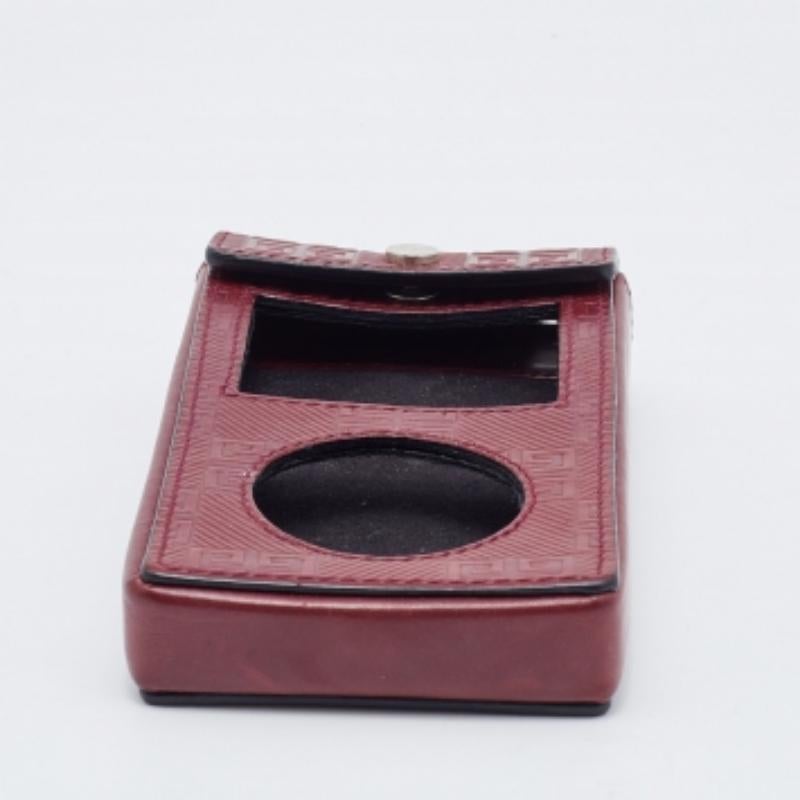 Givenchy Burgundy Monogram Embossed Leather iPod Case For Sale 5