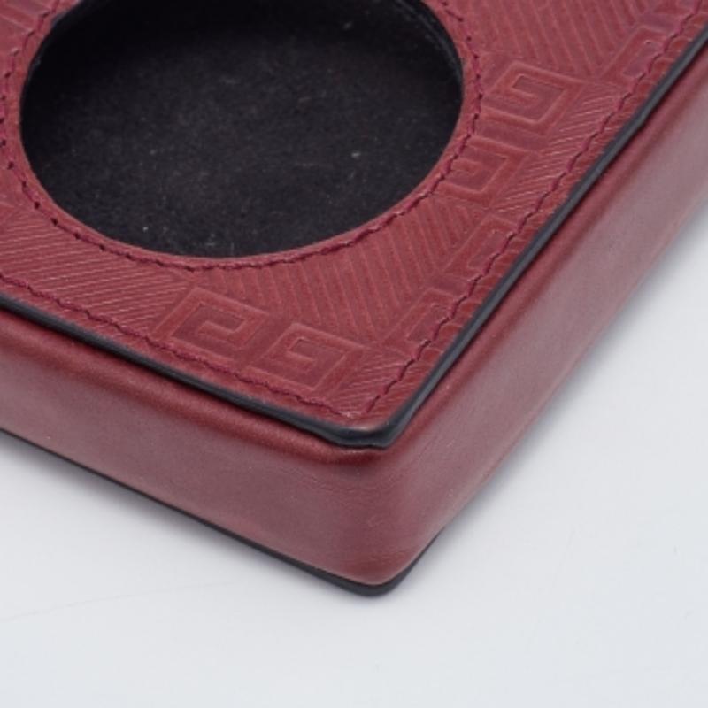 Black Givenchy Burgundy Monogram Embossed Leather iPod Case For Sale