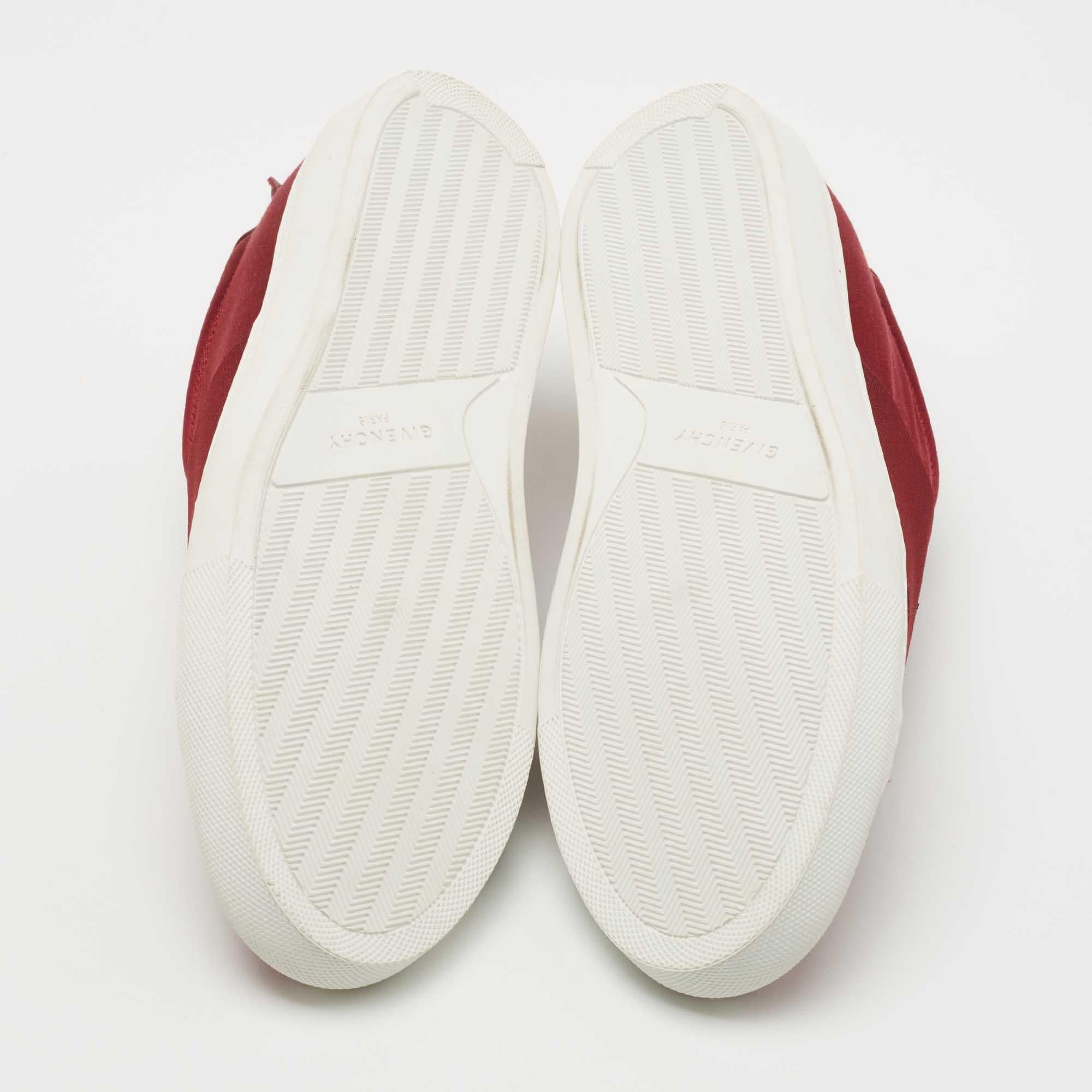 Givenchy Burgundy Satin and Elastic Band Slip On Sneakers Size 40 For Sale 1