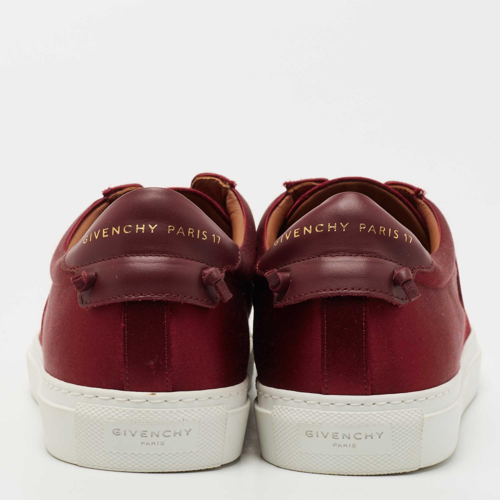 Givenchy Burgundy Satin and Elastic Band Slip On Sneakers Size 40 For Sale 2