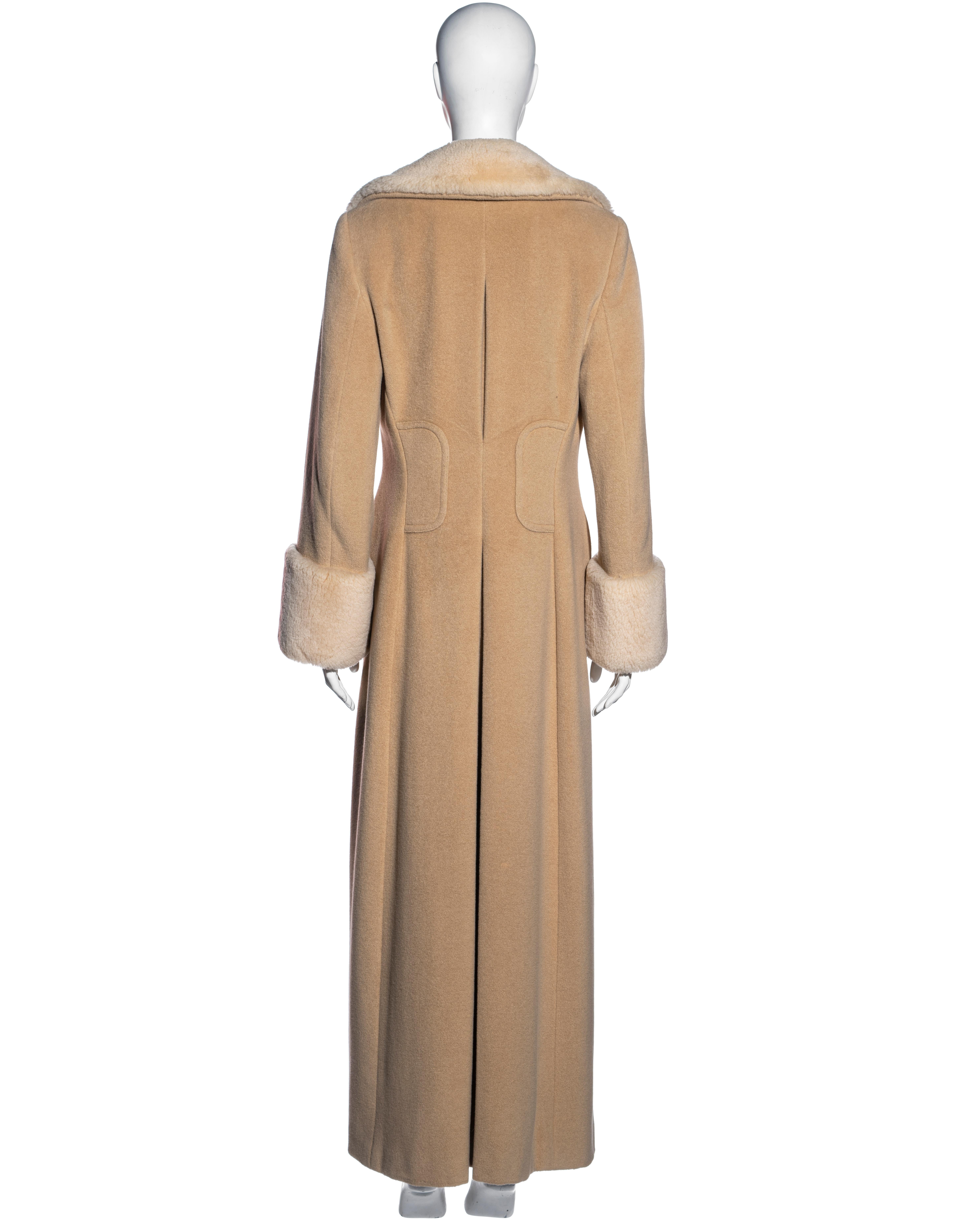 Women's Givenchy by Alexander McQueen beige angora wool and shearling coat, c. 1999-2001 For Sale