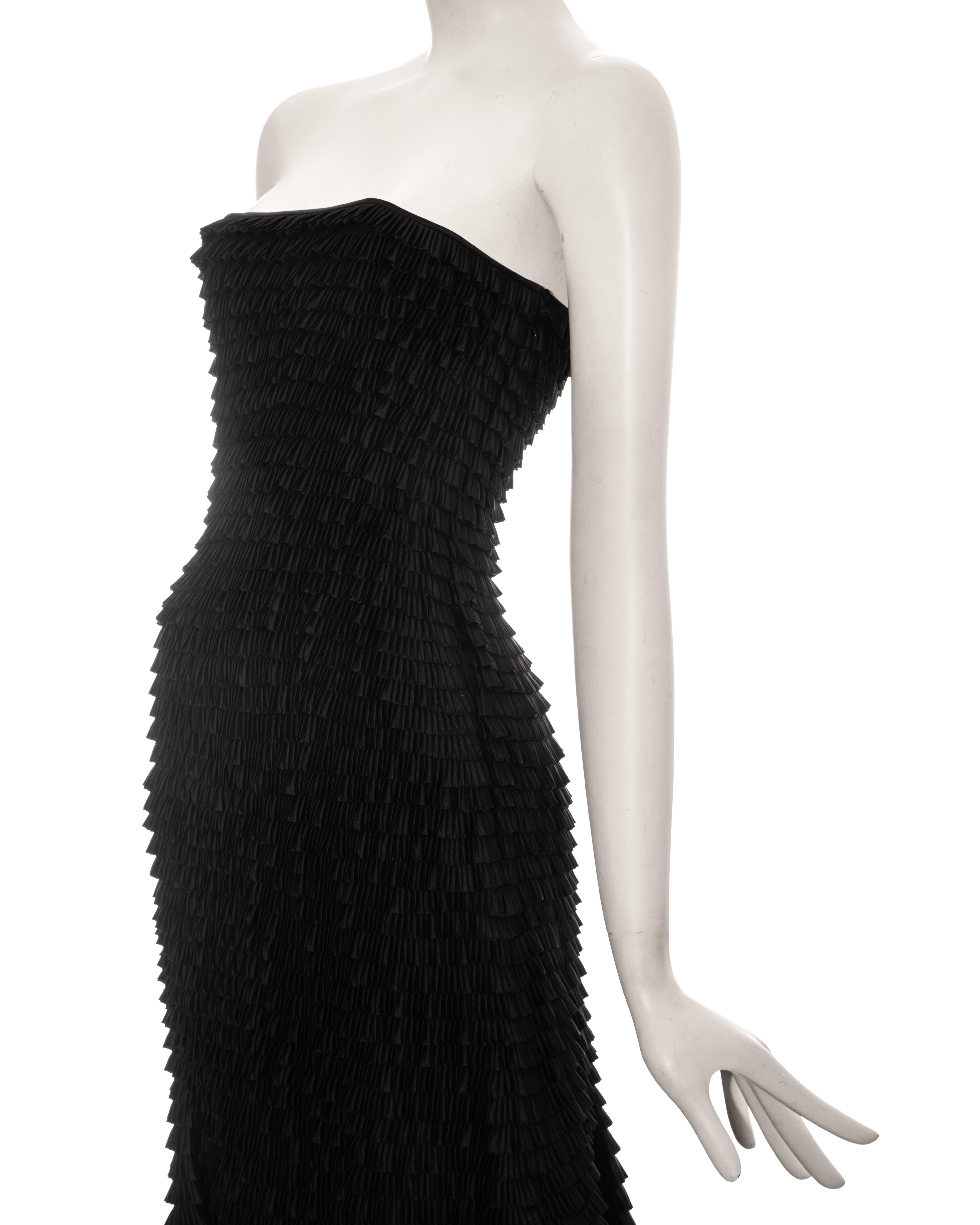 Givenchy by Alexander McQueen black ruffled fishtail evening dress, ss 1999 In Excellent Condition For Sale In London, GB