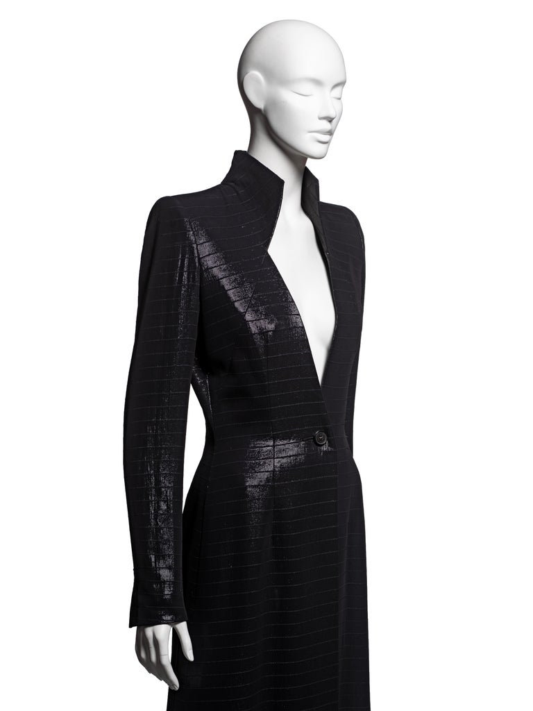 black alexander mcqueen coat dress Alexander Mcqueen Jacket Style Mini Dress In Black - 46% Off