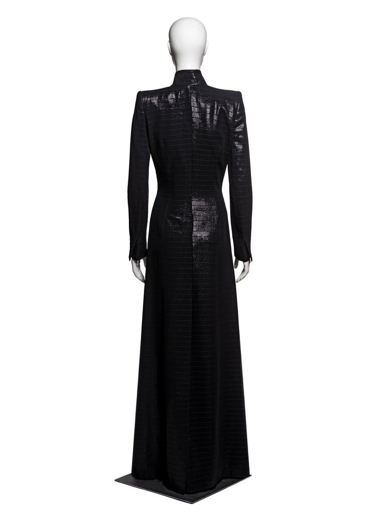 black alexander mcqueen coat dress Givenchy by Alexander McQueen Black Structured Evening Coat Dress, FW 1998