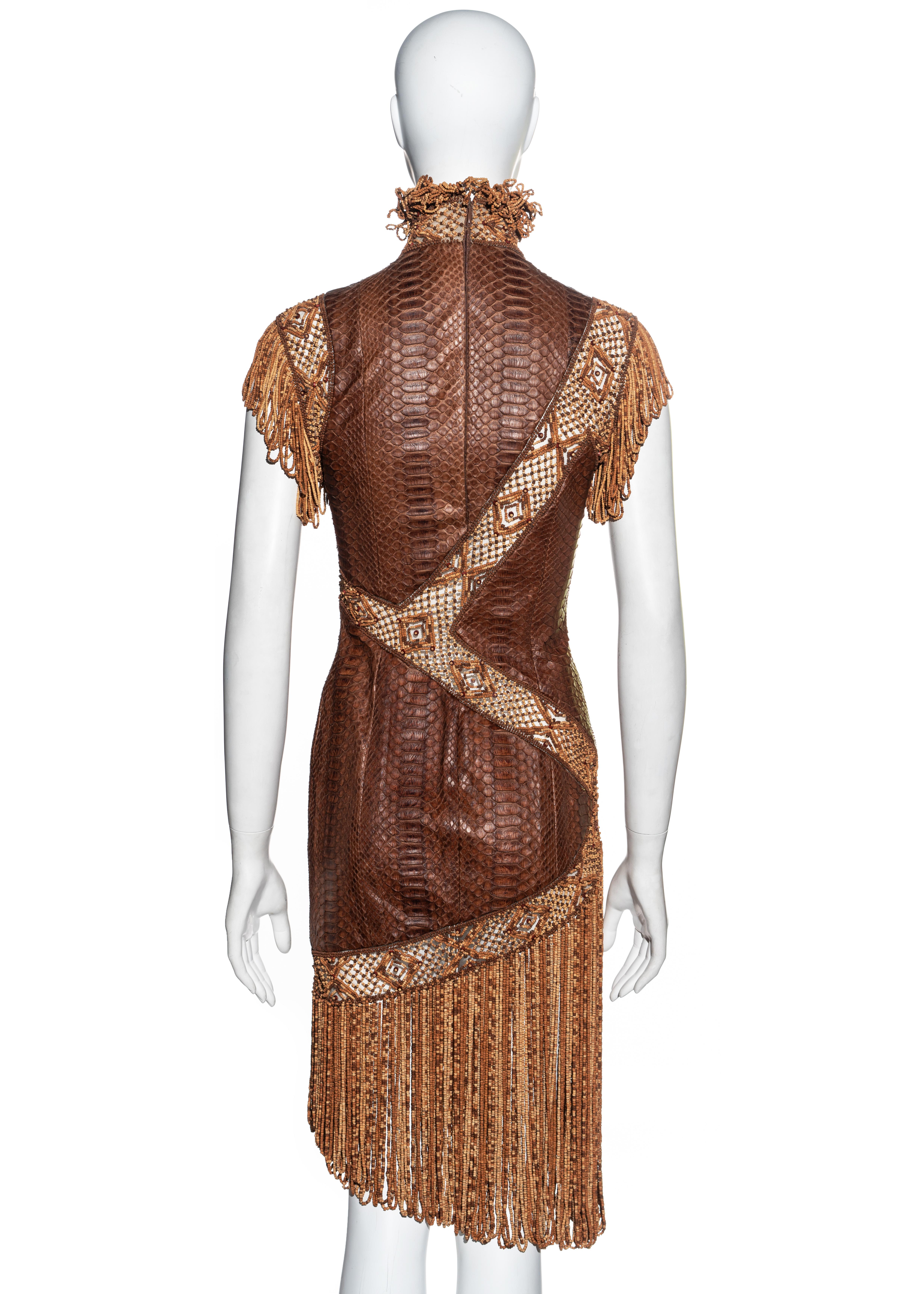 Givenchy by Alexander McQueen Haute Couture brown snakeskin dress, ss 2001 2
