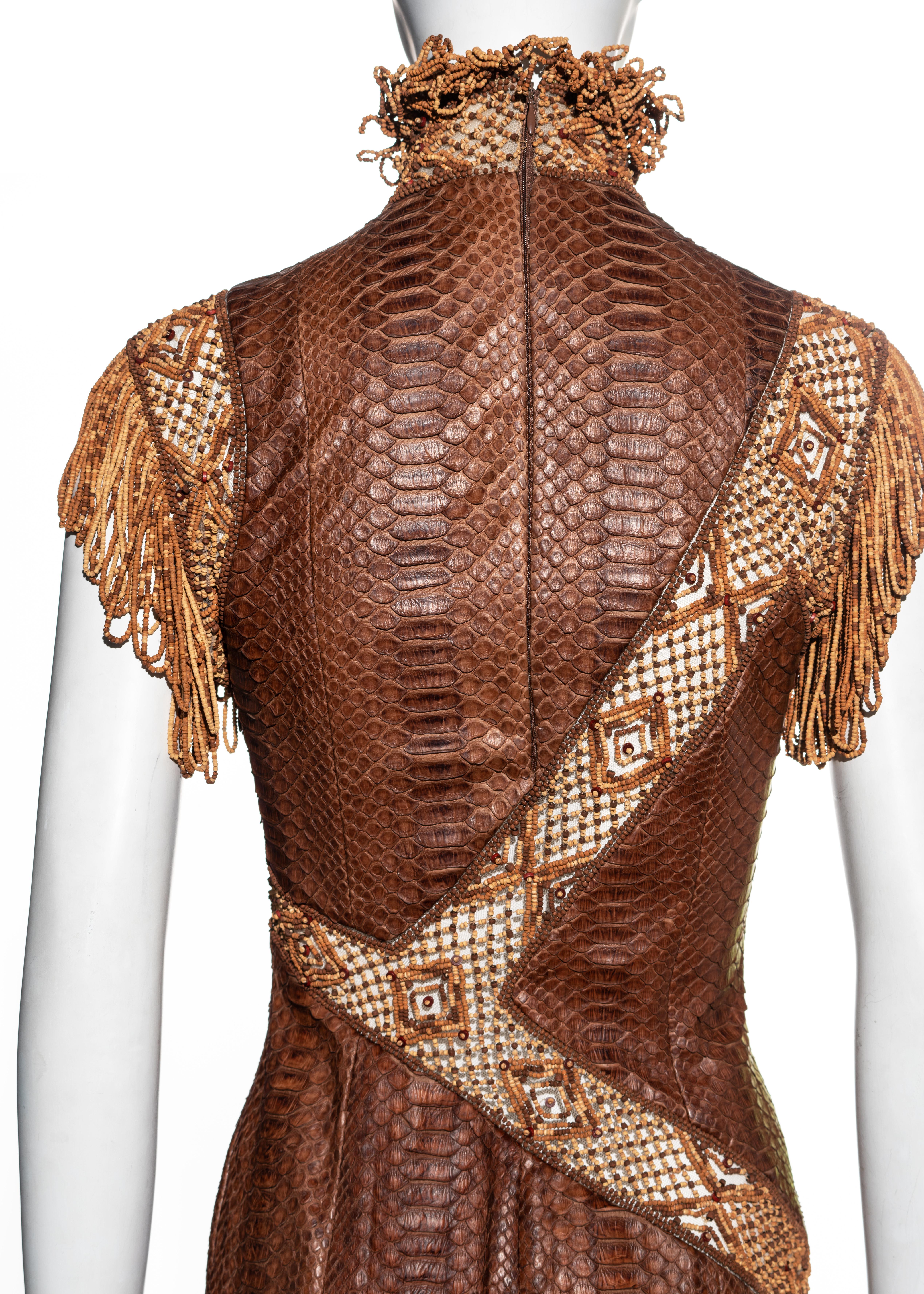 Givenchy by Alexander McQueen Haute Couture brown snakeskin dress, ss 2001 3