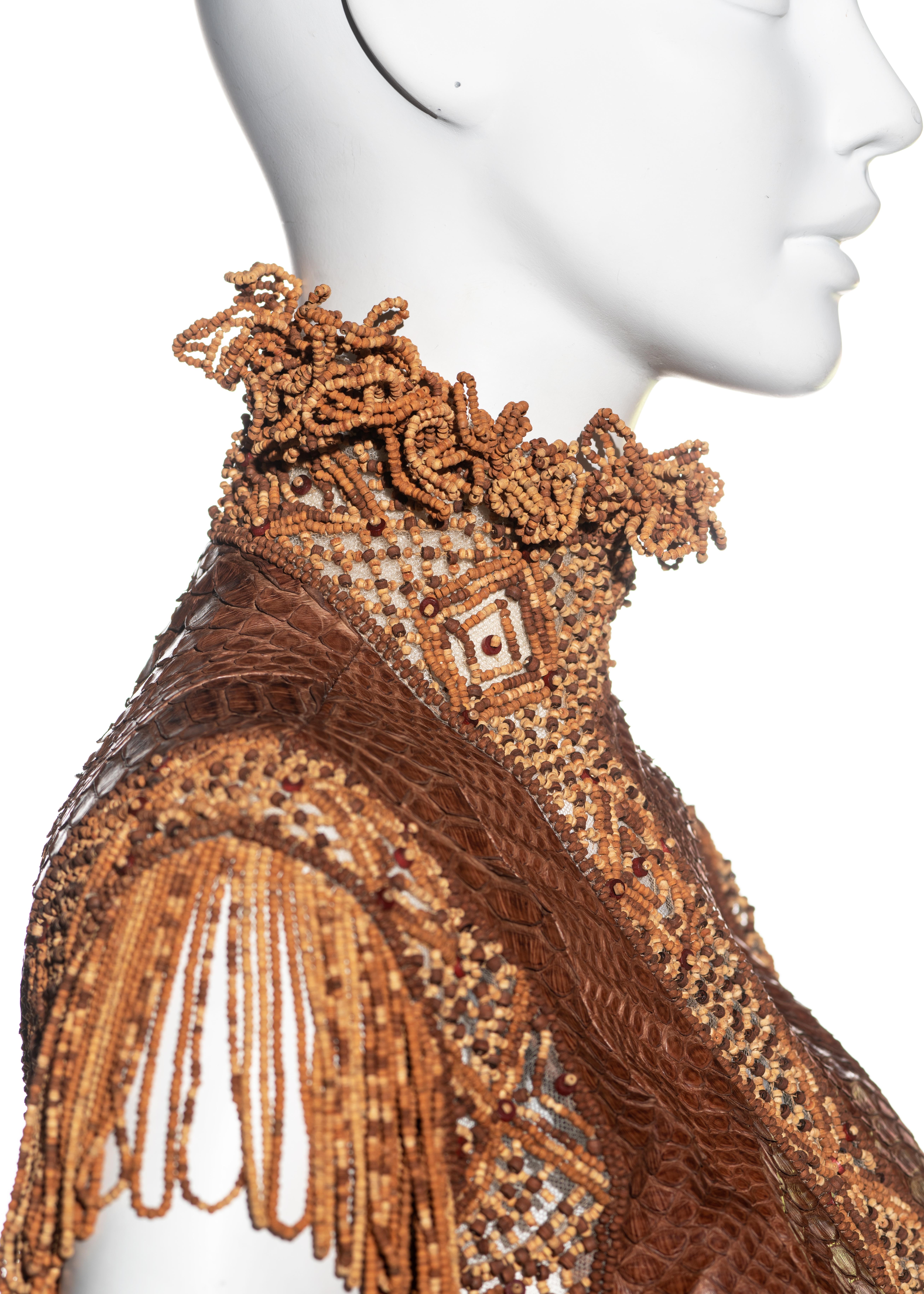 Brown Givenchy by Alexander McQueen Haute Couture brown snakeskin dress, ss 2001