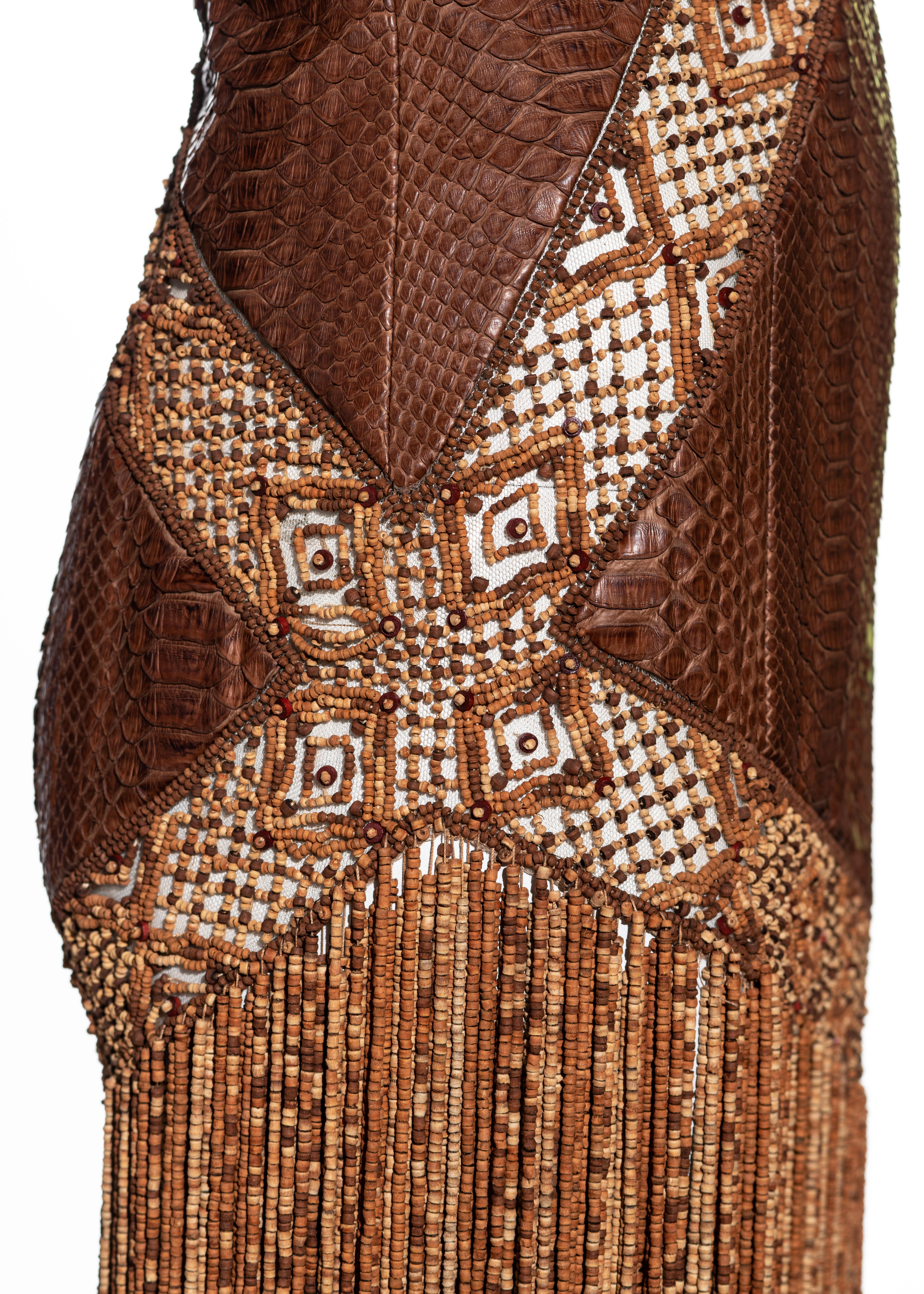 Givenchy by Alexander McQueen Haute Couture brown snakeskin dress, ss 2001 In Excellent Condition In London, GB