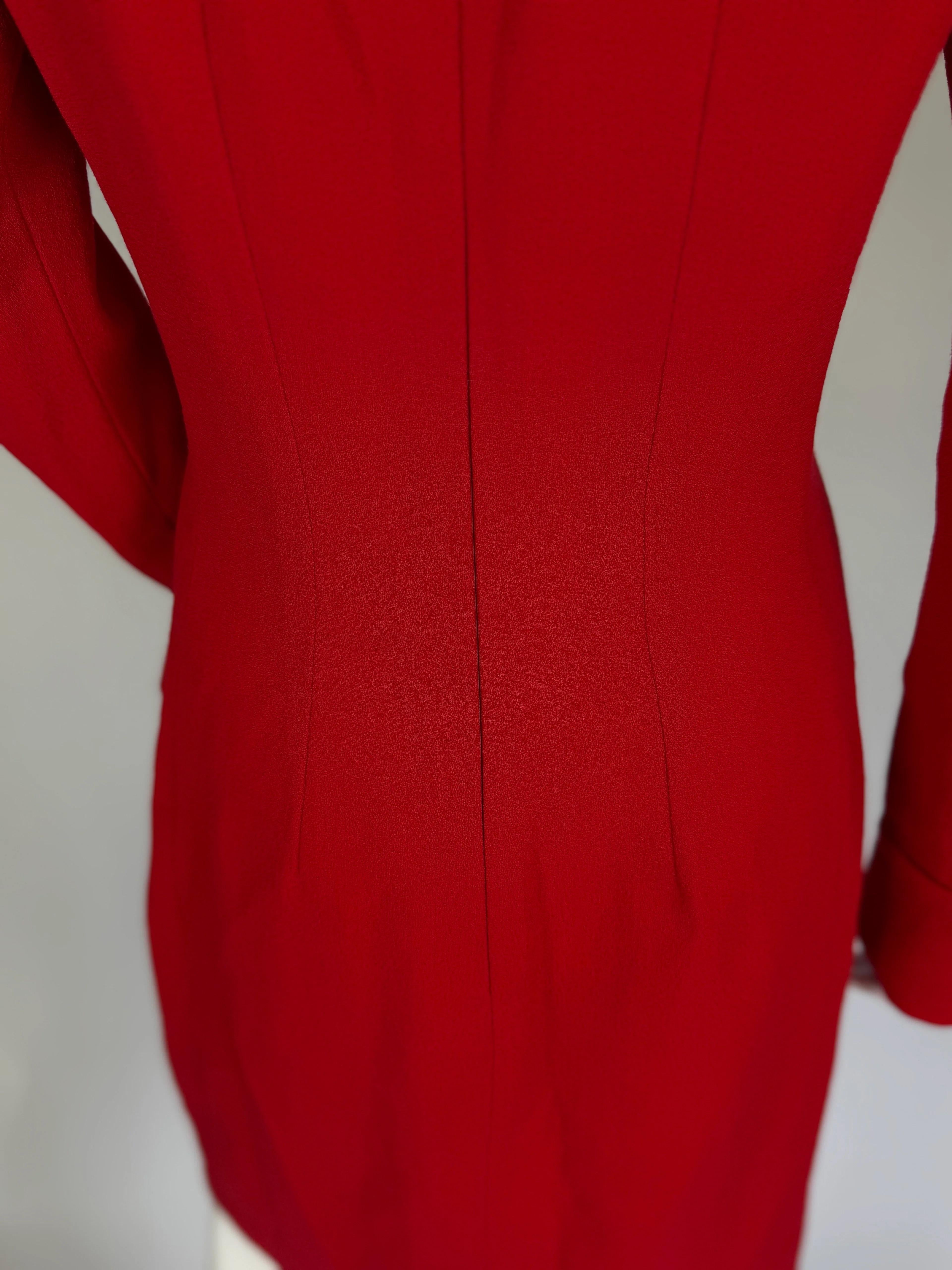Givenchy by Alexander McQueen Kleid aus roter Wolle, FW 1997 im Angebot 1