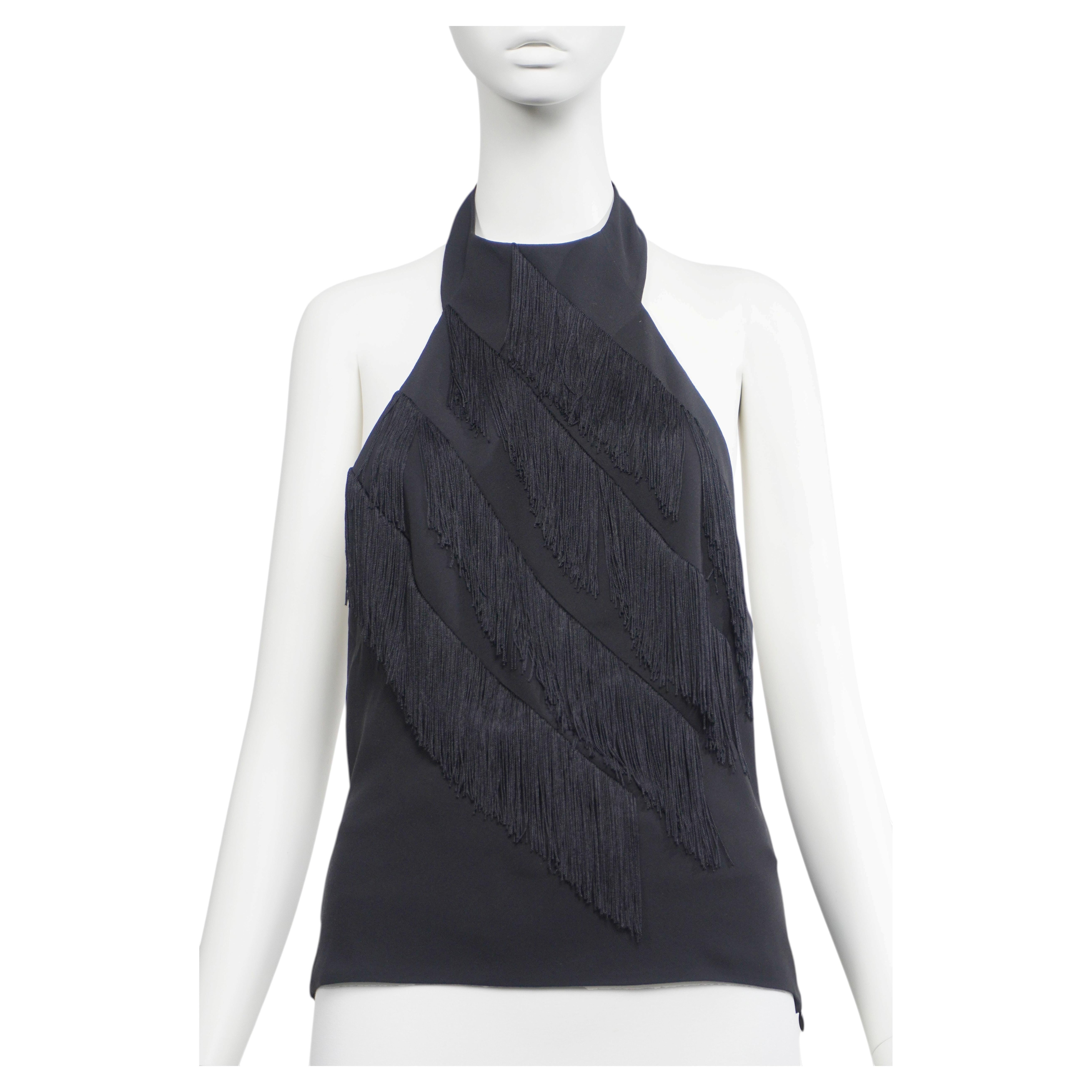 GIVENCHY By ALEXANDER MCQUEEN S/S 1998 Runway Fringe Halter-top For Sale