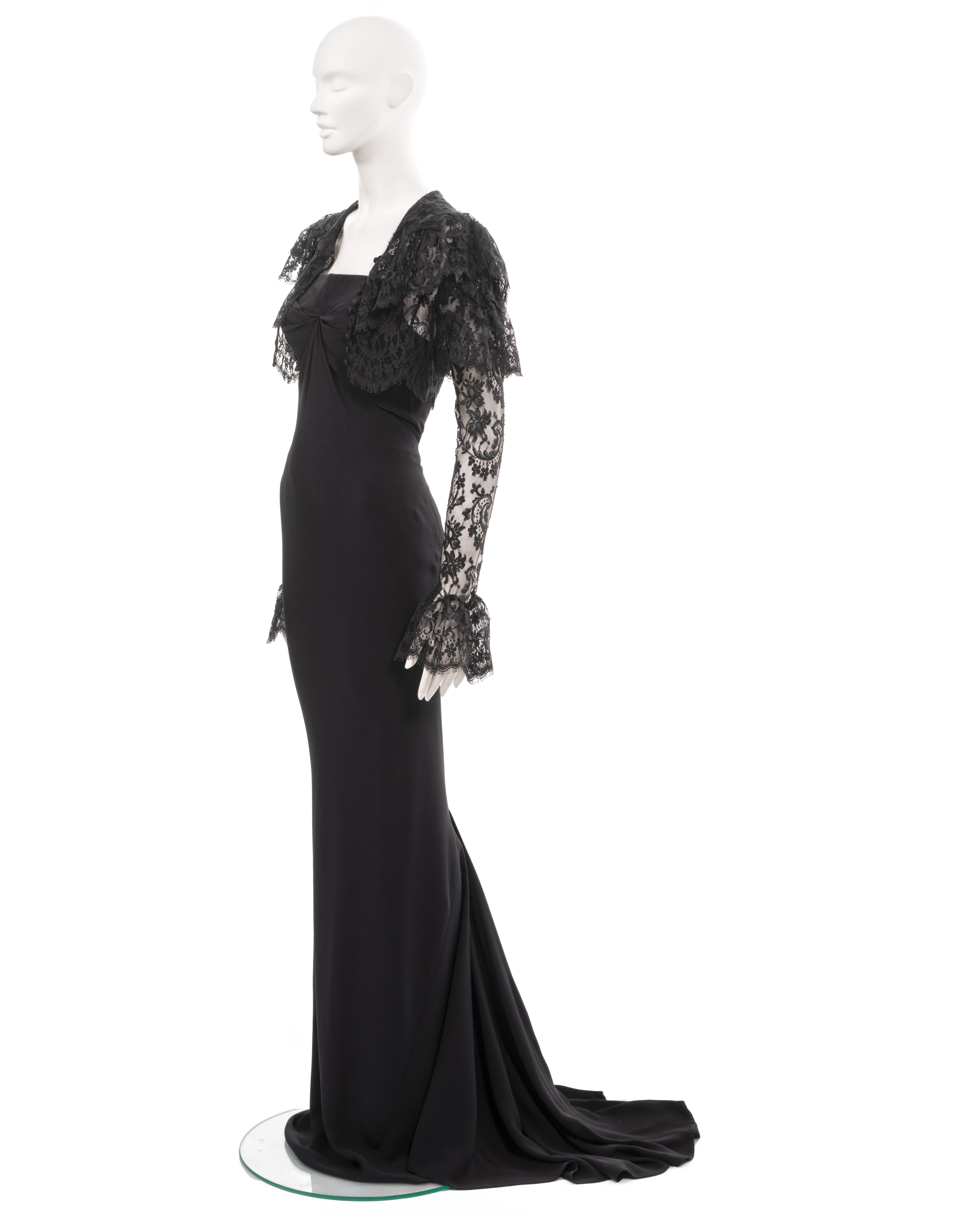 Givenchy by John Galliano black strapless evening dress and lace bolero, ss 1997 For Sale 7