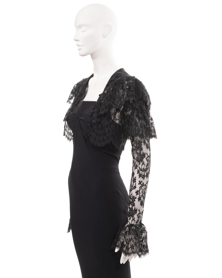 Givenchy by John Galliano black strapless evening dress and lace bolero, ss  1997 at 1stDibs