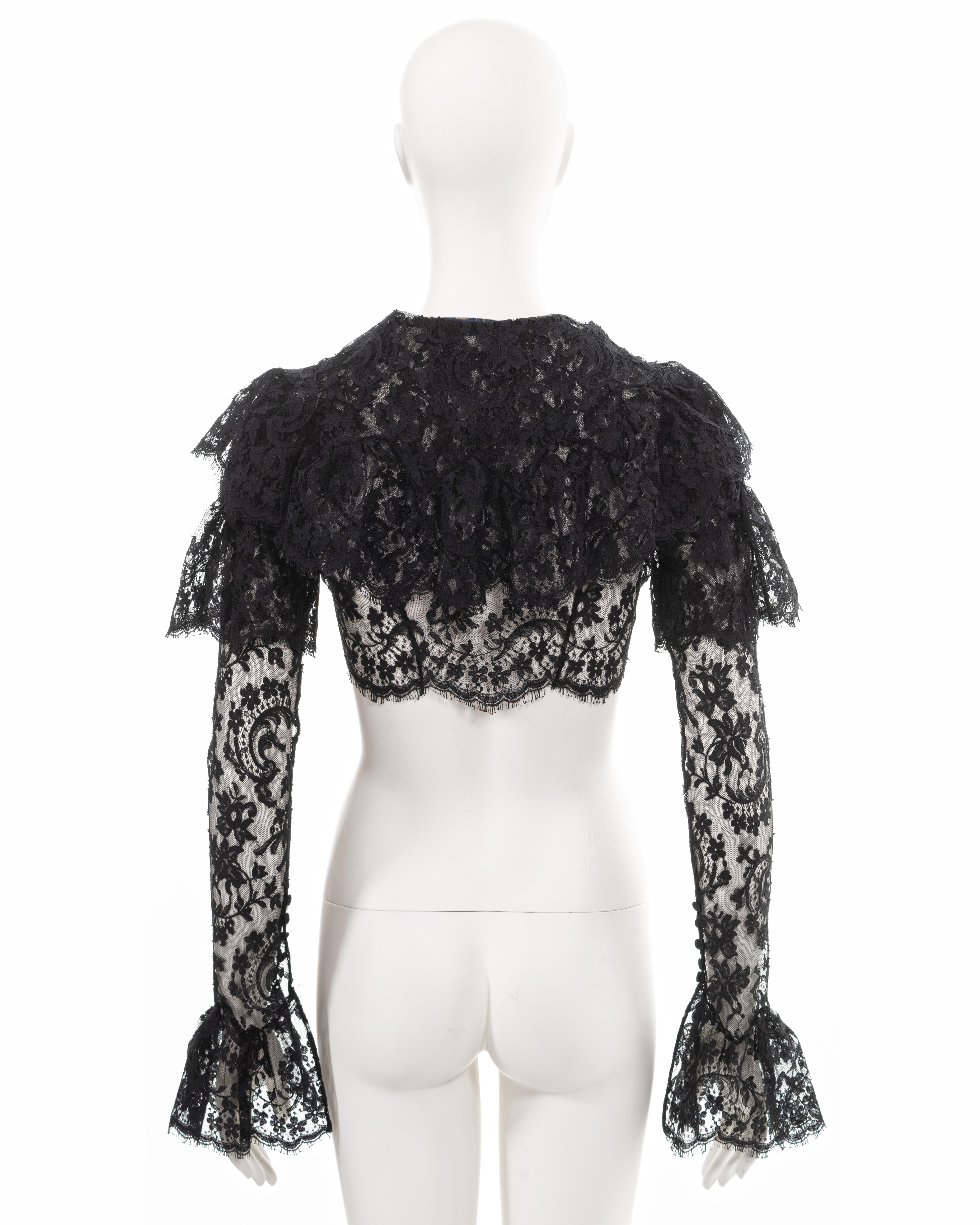 Givenchy by John Galliano black strapless evening dress and lace bolero, ss 1997 For Sale 14