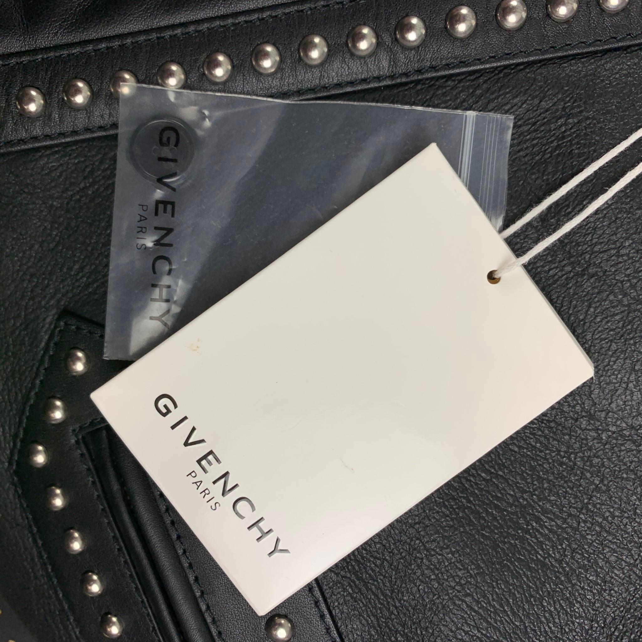 Men's GIVENCHY by Ricardo Tisci FW 2017 Size 38 Black Silver Studded Leather Jacket