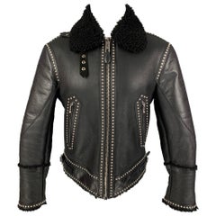 Blouson GIVENCHY par Ricardo Tisci FW 2017 Taille 38 clouté en cuir argenté