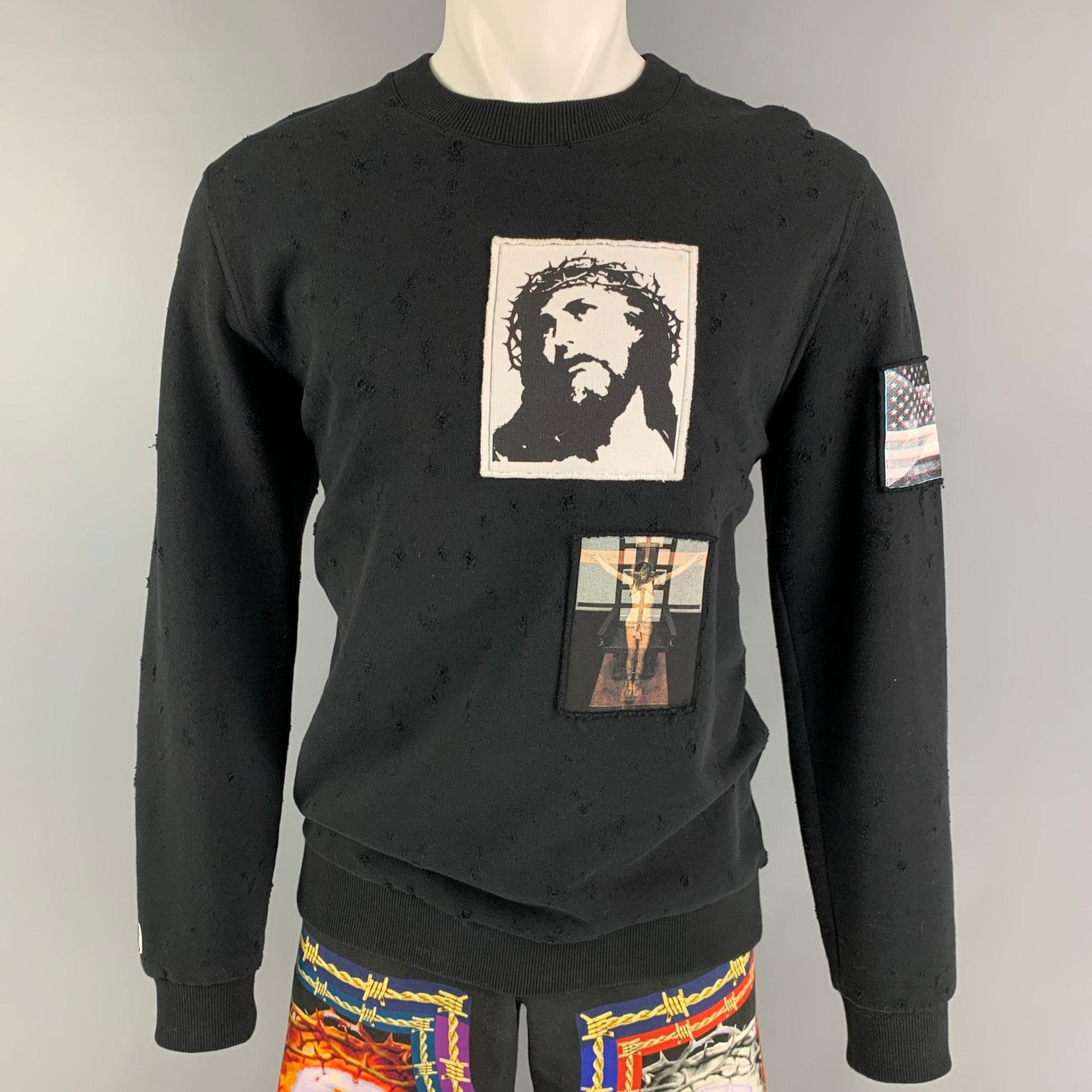 GIVENCHY by Ricardo Tisci Size S/M Cotton Oversized Sweatshirt Short Set In Good Condition For Sale In San Francisco, CA
