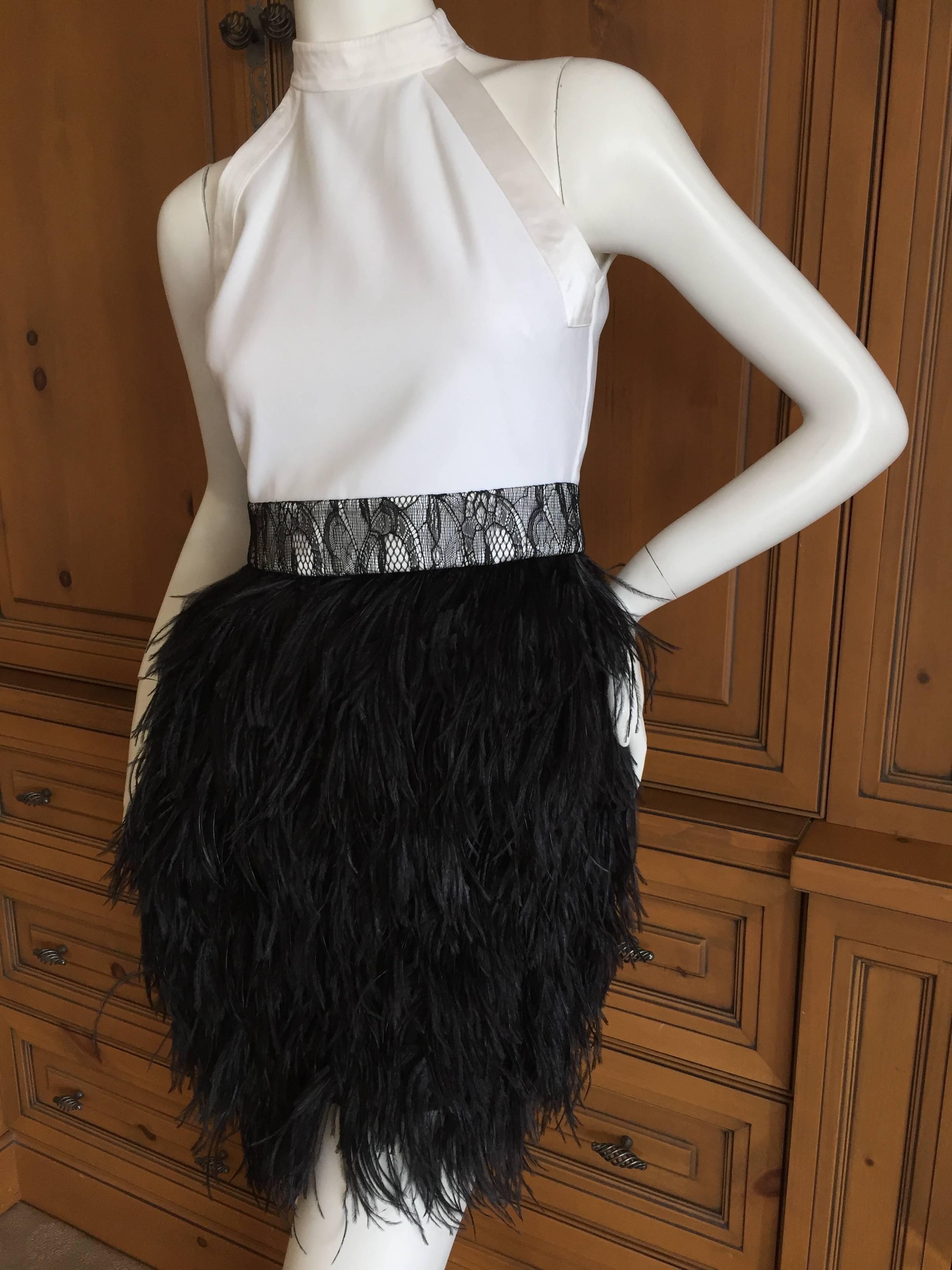 Givenchy by Riccardo Tischi Cocktail Dress with Feather Skirt 2011 In Excellent Condition For Sale In Cloverdale, CA