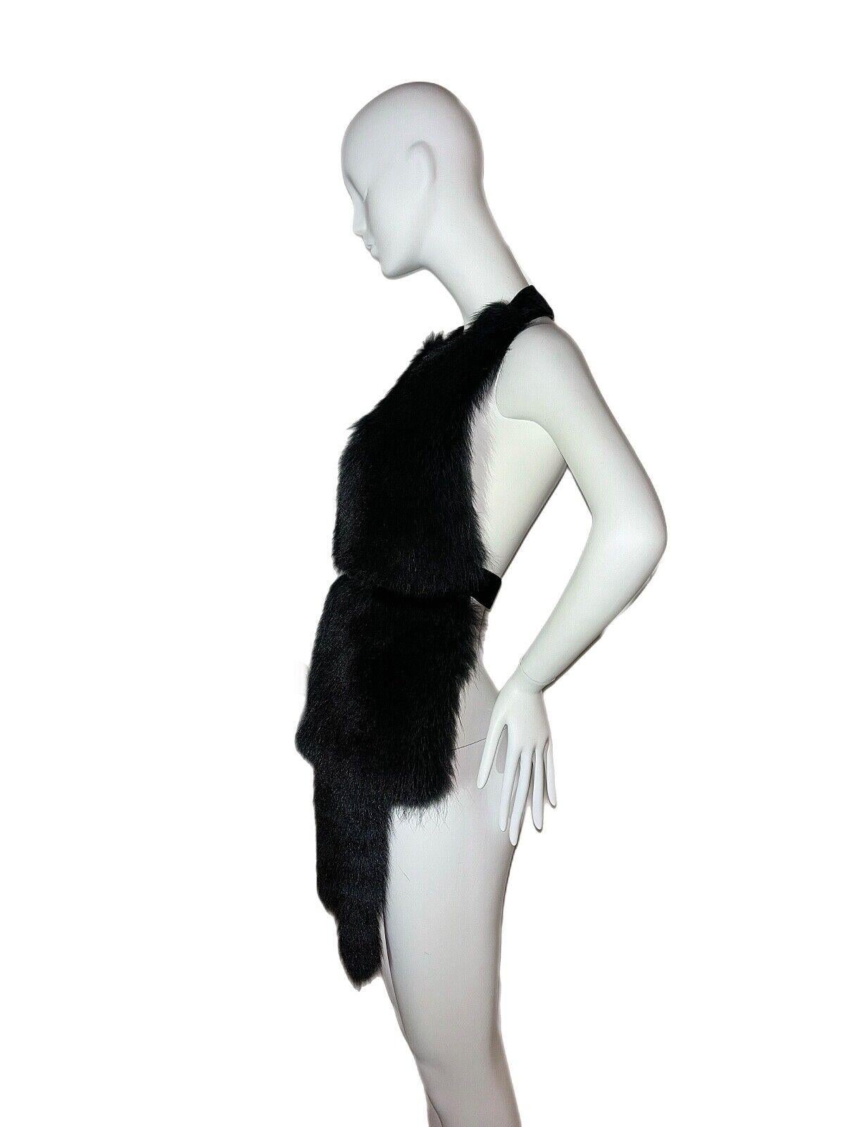 Women's GIVENCHY by RICCARDO TISCI 2015 runway navy and black fur vest