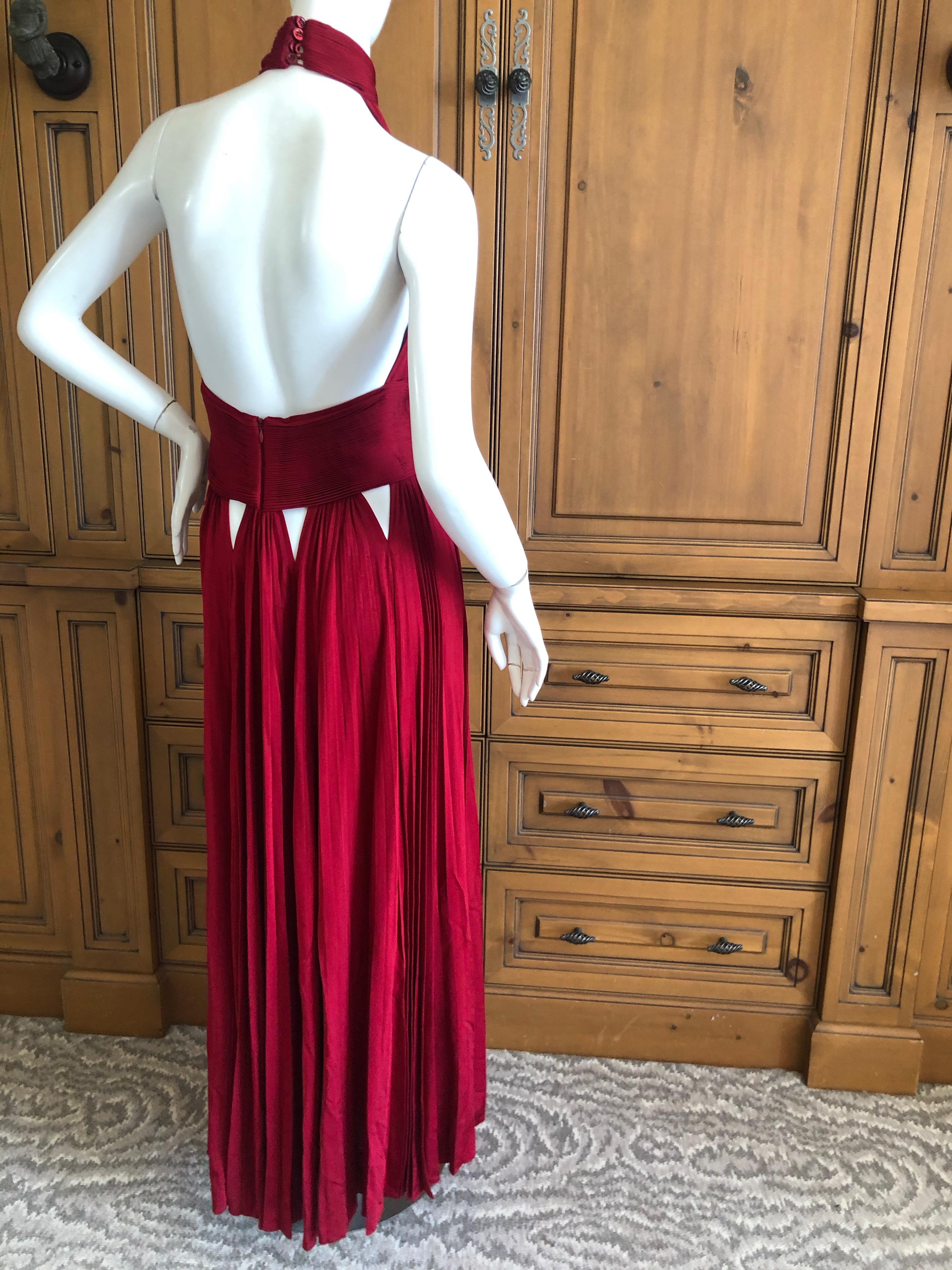 Givenchy by Riccardo Tisci Micro Pleated Red Dress with Sexy Sheer Cut Outs 3