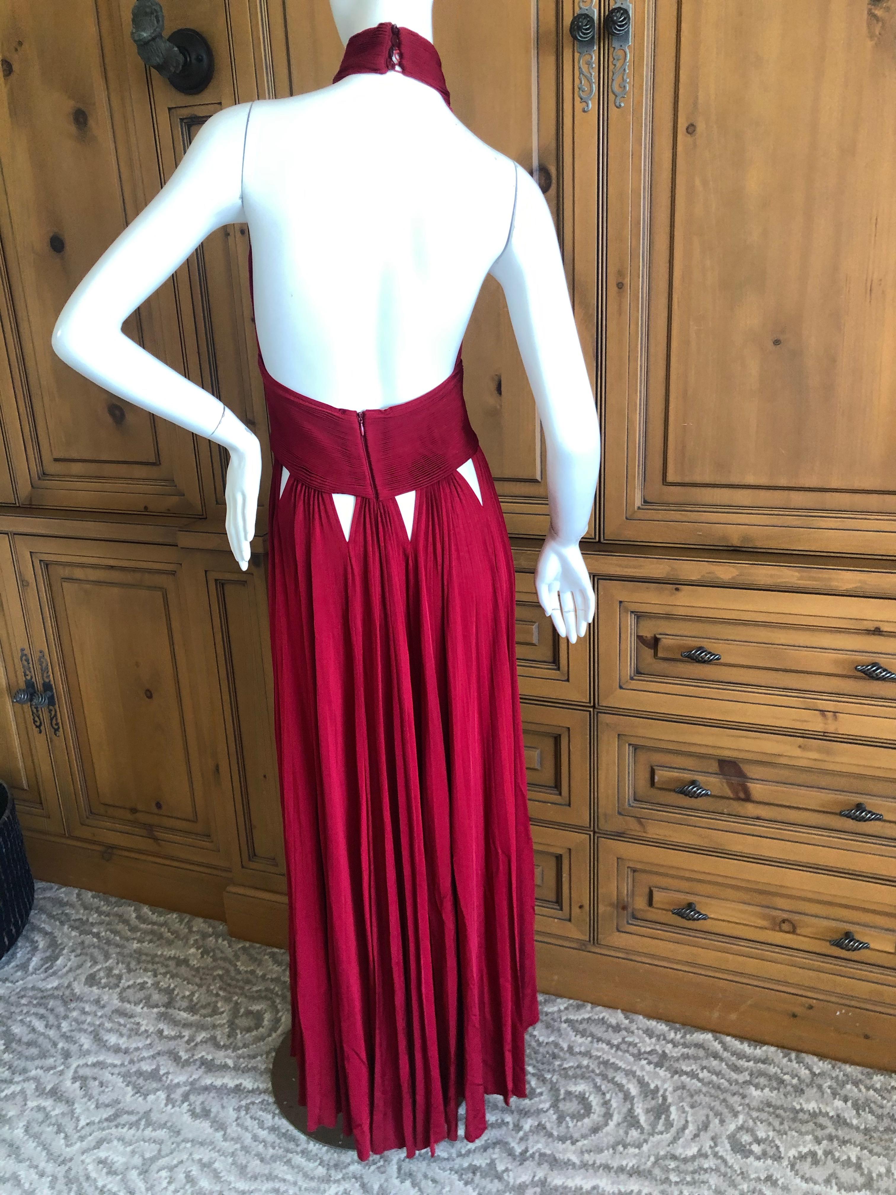 Women's Givenchy by Riccardo Tisci Micro Pleated Red Dress with Sexy Sheer Cut Outs