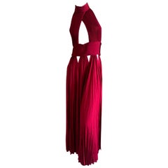 Givenchy by Riccardo Tisci Micro Pleated Red Dress with Sexy Sheer Cut Outs 