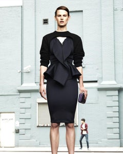 Givenchy by Riccardo Tisci Resort 2012 Peplum Ruffle Navy Dress