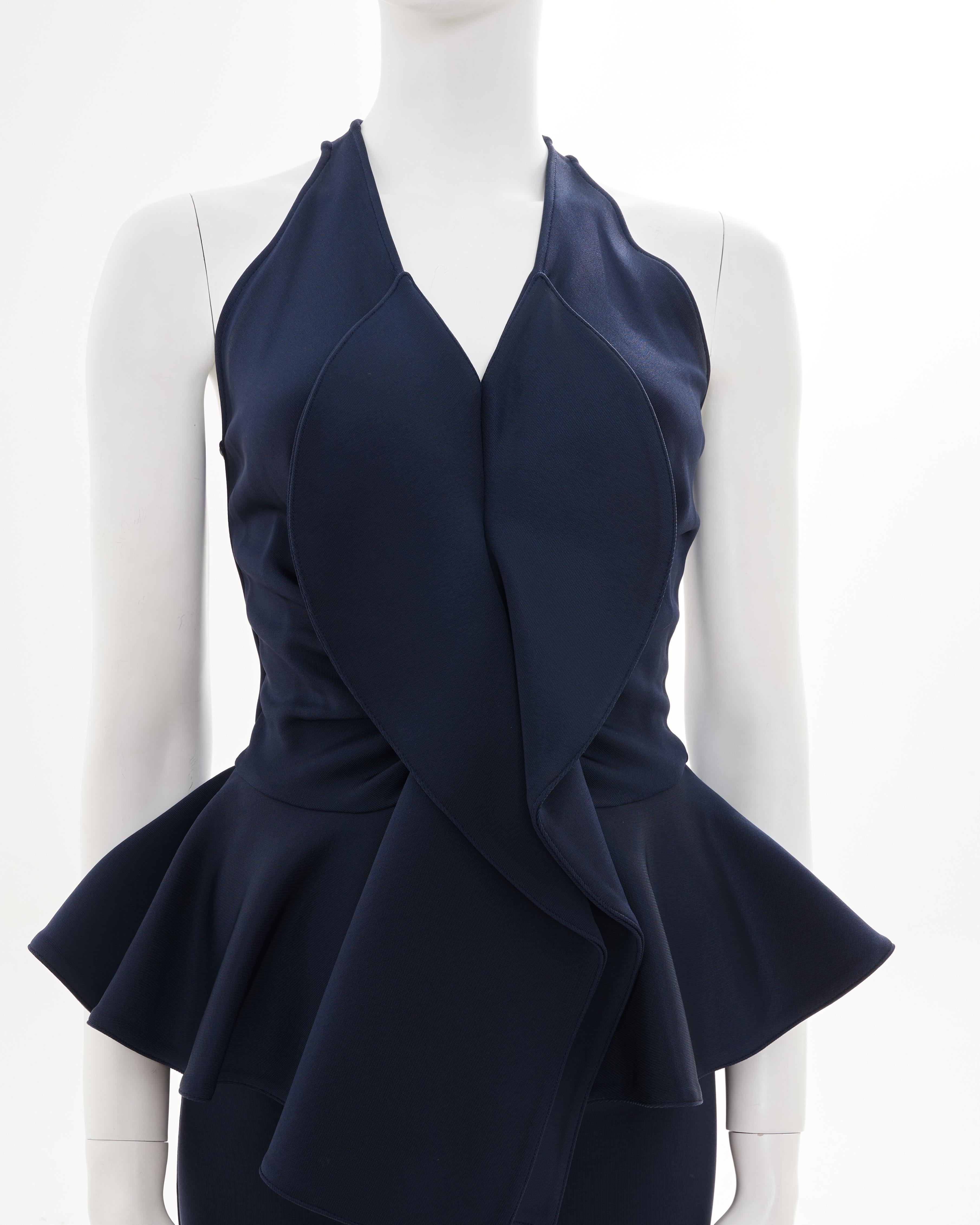 Givenchy by Riccardo Tisci Resort 2012 Peplum Ruffle Navy Dress in vendita 1