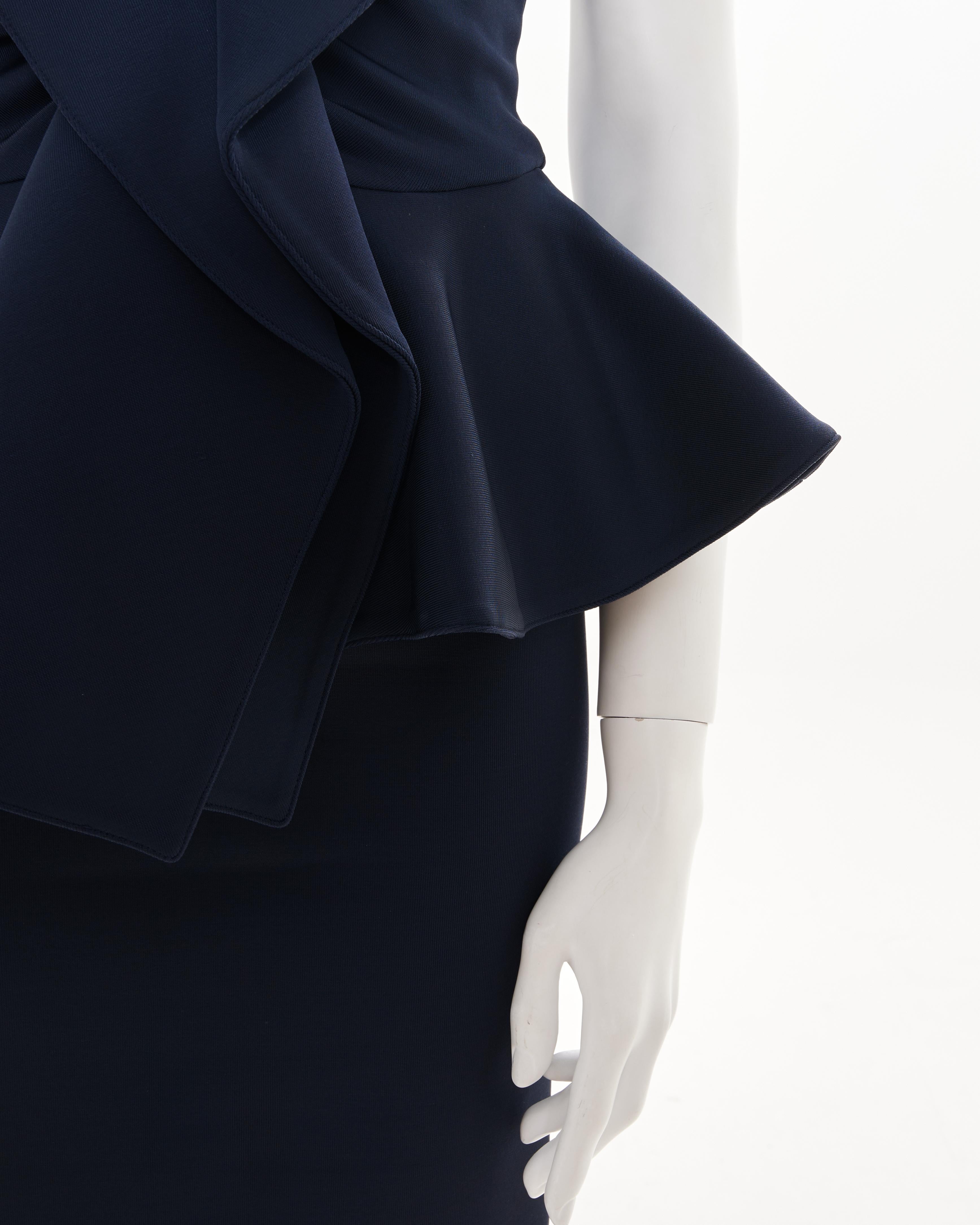 Givenchy by Riccardo Tisci Resort 2012 Peplum Ruffle Navy Dress in vendita 2