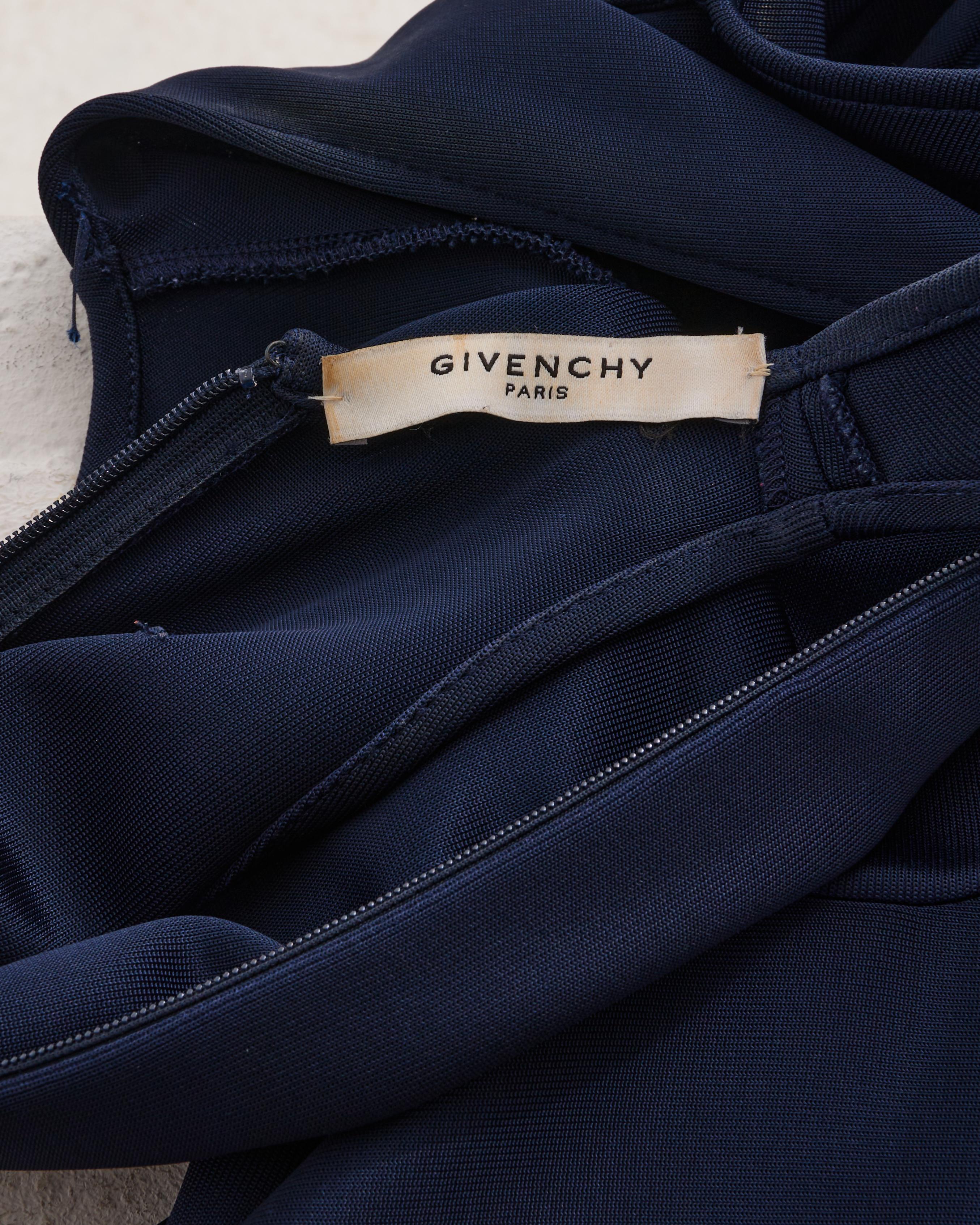 Givenchy by Riccardo Tisci Resort 2012 Peplum Ruffle Navy Dress in vendita 3