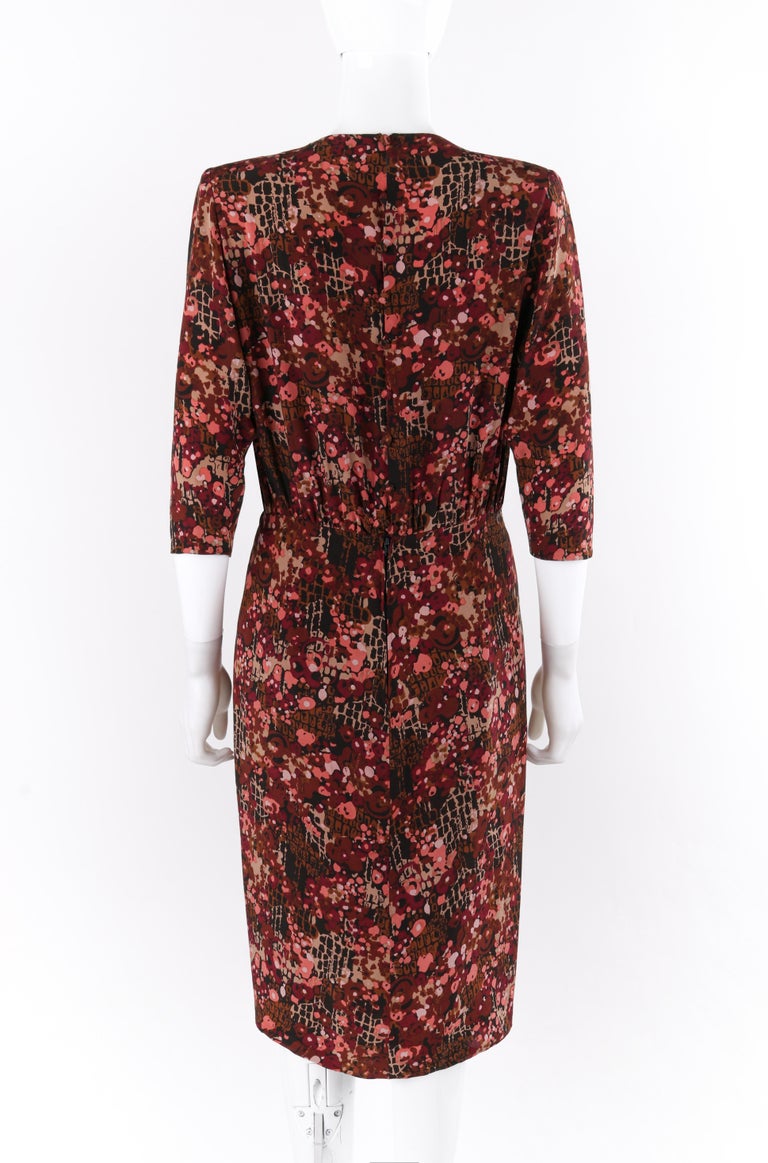 GIVENCHY c.1970’s Haute Couture Silk Floral Print Sheath Dress Numbered ...