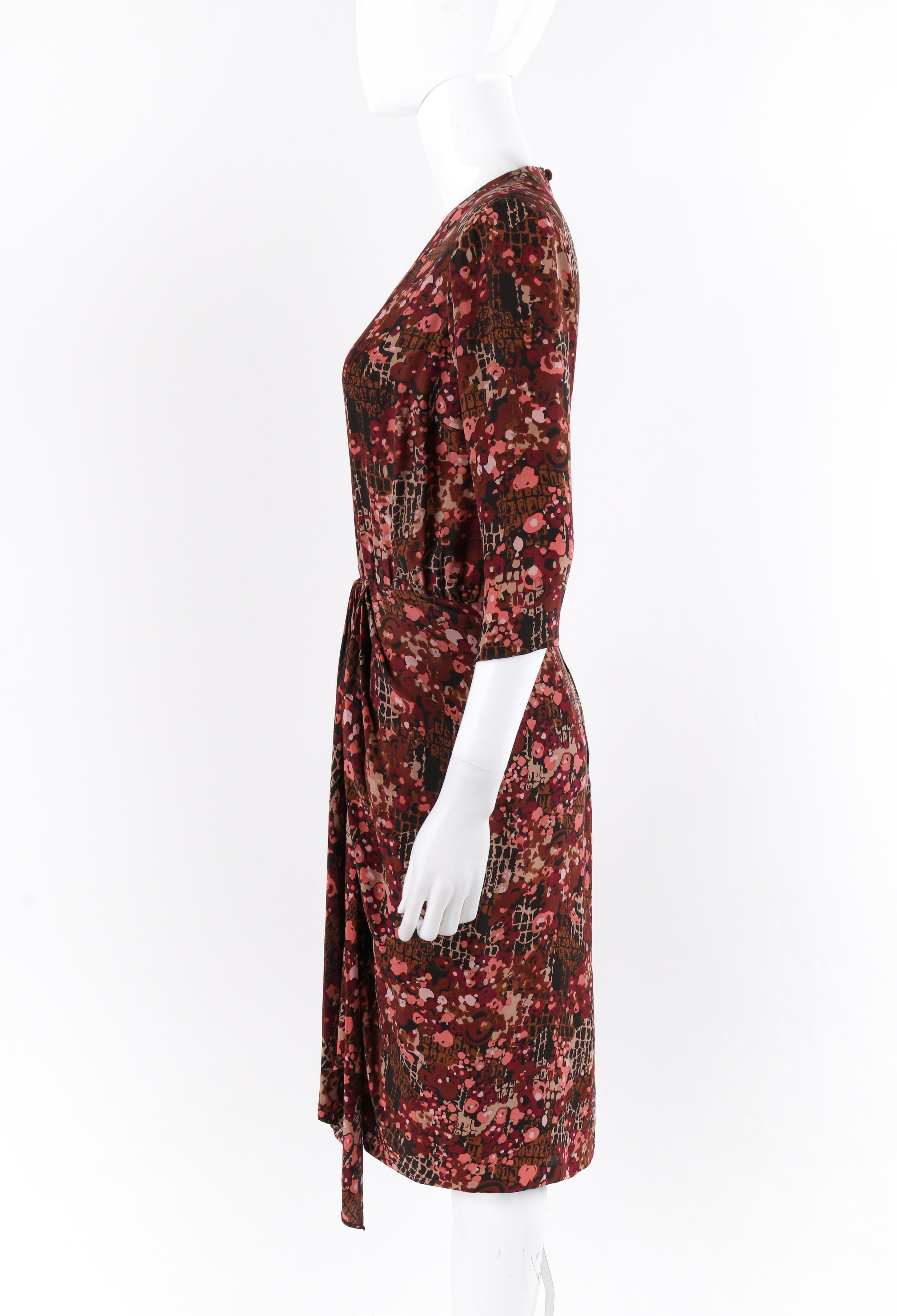 Women's GIVENCHY c.1970’s Haute Couture Silk Floral Print Sheath Dress Numbered For Sale