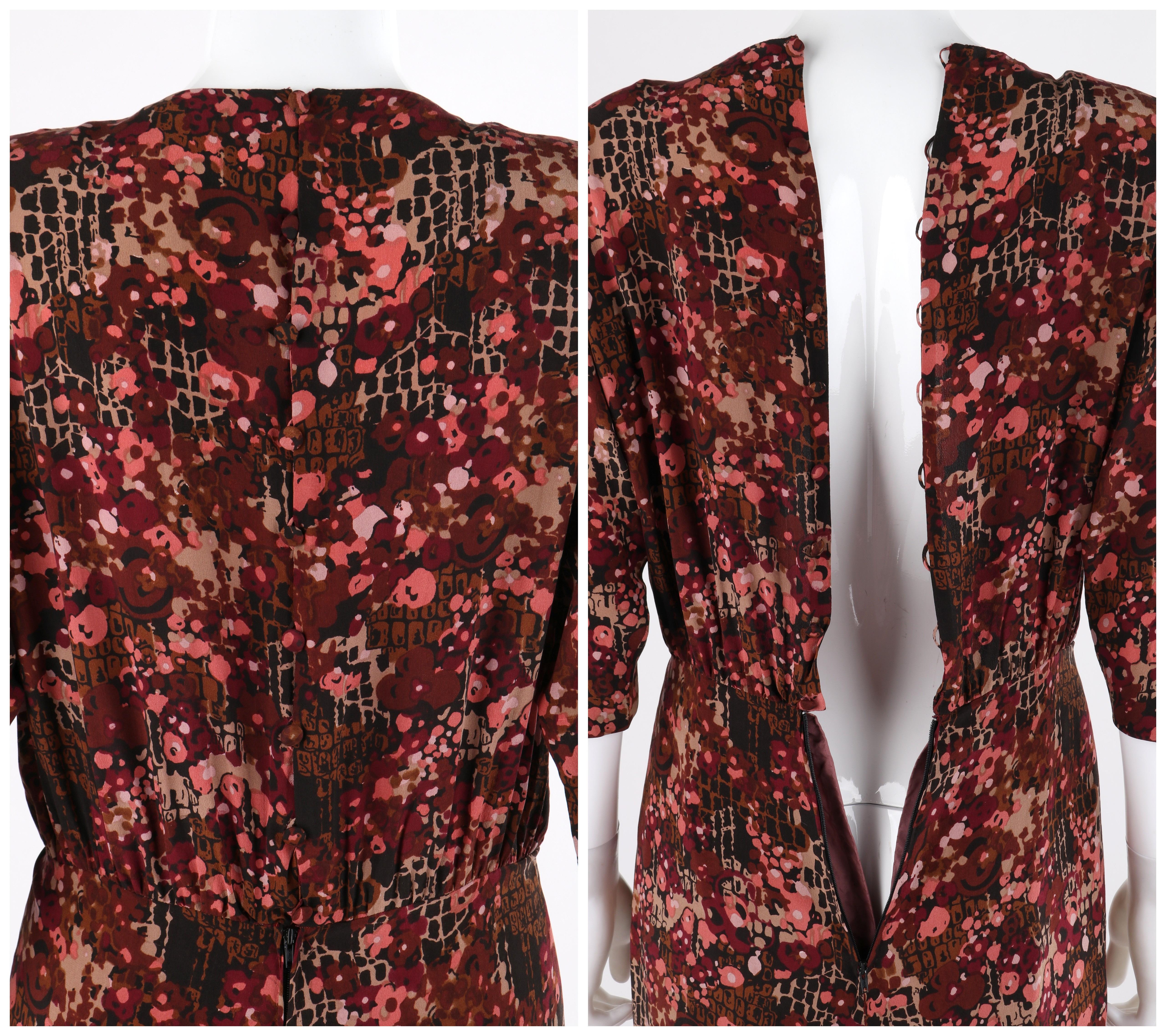 GIVENCHY c.1970’s Haute Couture Silk Floral Print Sheath Dress Numbered For Sale 2