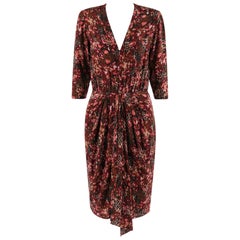 Vintage GIVENCHY c.1970’s Haute Couture Silk Floral Print Sheath Dress Numbered