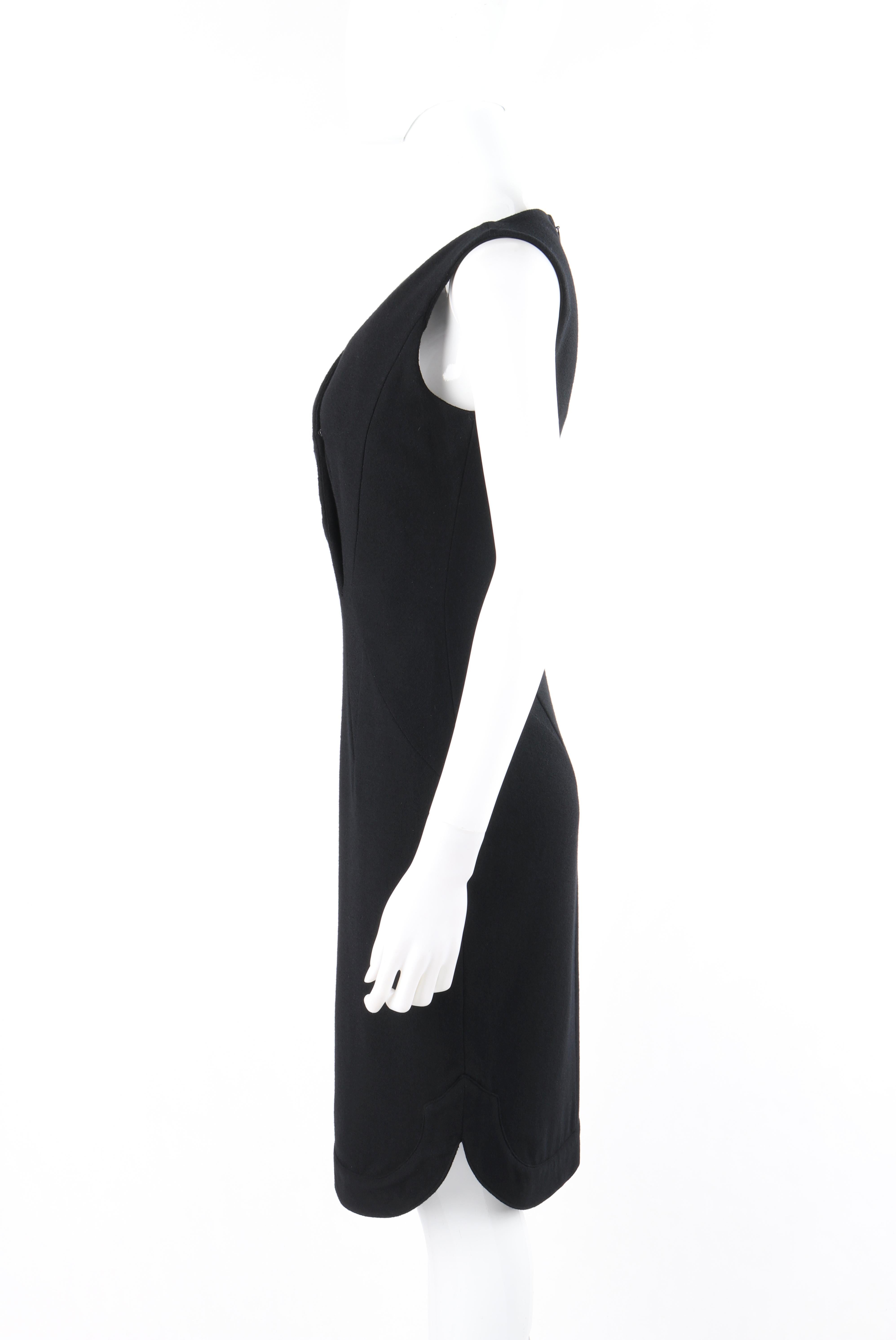 GIVENCHY c.2010's Black Tailored Geometric Panel Detail Sleeveless Sheath Dress 1