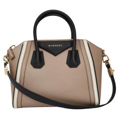 Givenchy Calfskin Medium Tri-color Antigona Beige Black White Handbag