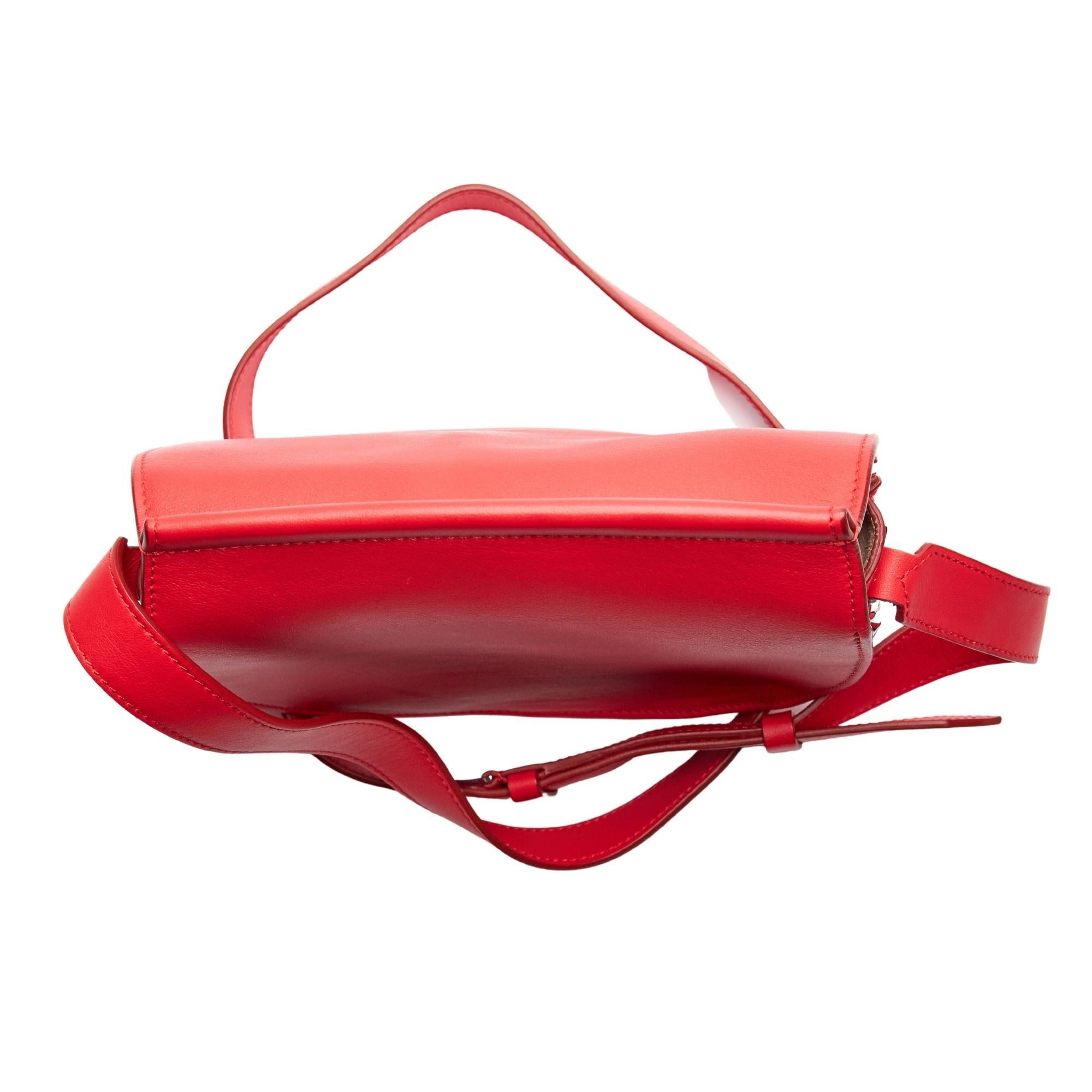 GIVENCHY Mini Infinity Satteltasche aus Kalbsleder Medium Rot im Angebot 4