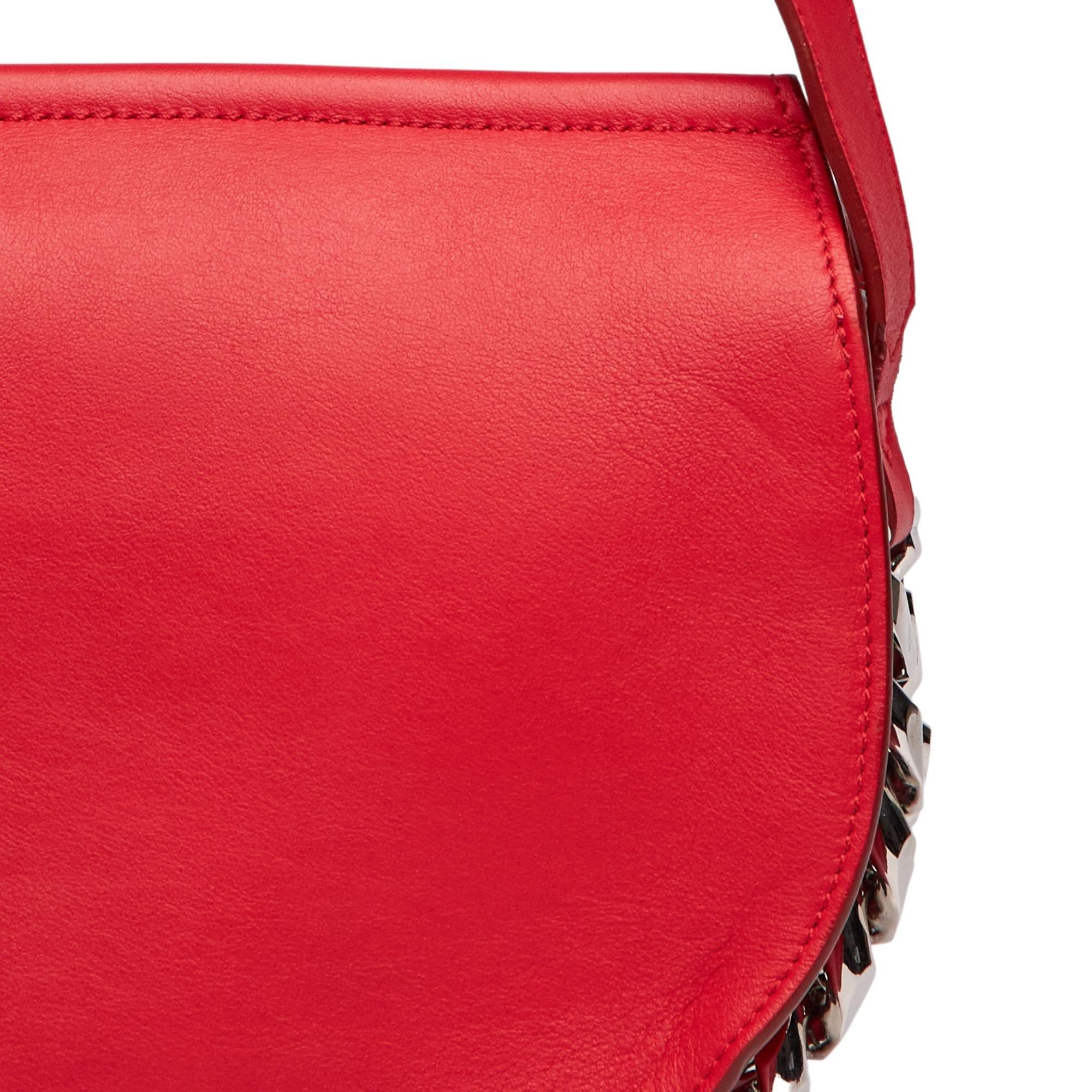 GIVENCHY Mini Infinity Satteltasche aus Kalbsleder Medium Rot im Angebot 5