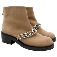 Givenchy Camel Chain Suede Leather Ankle Boot 38.5