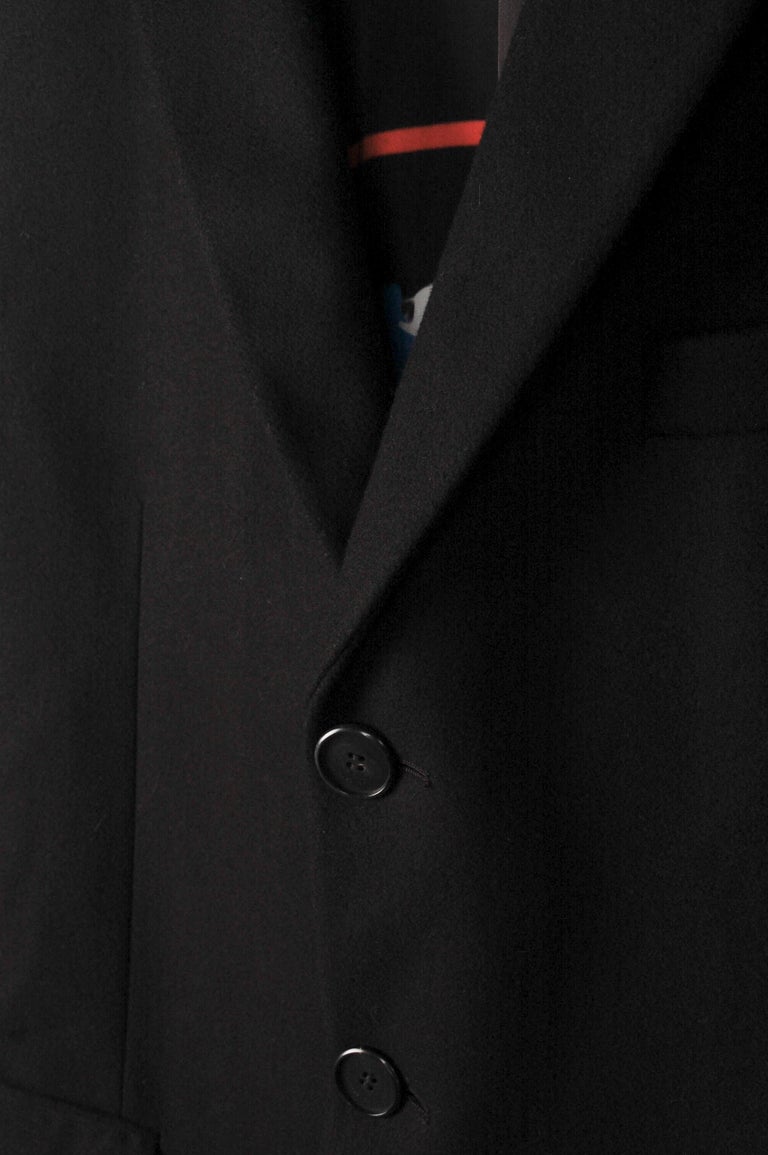 Black Givenchy Cashmere Blend Coat Buttoned Men Long Jacket Size 50IT (M/L) For Sale