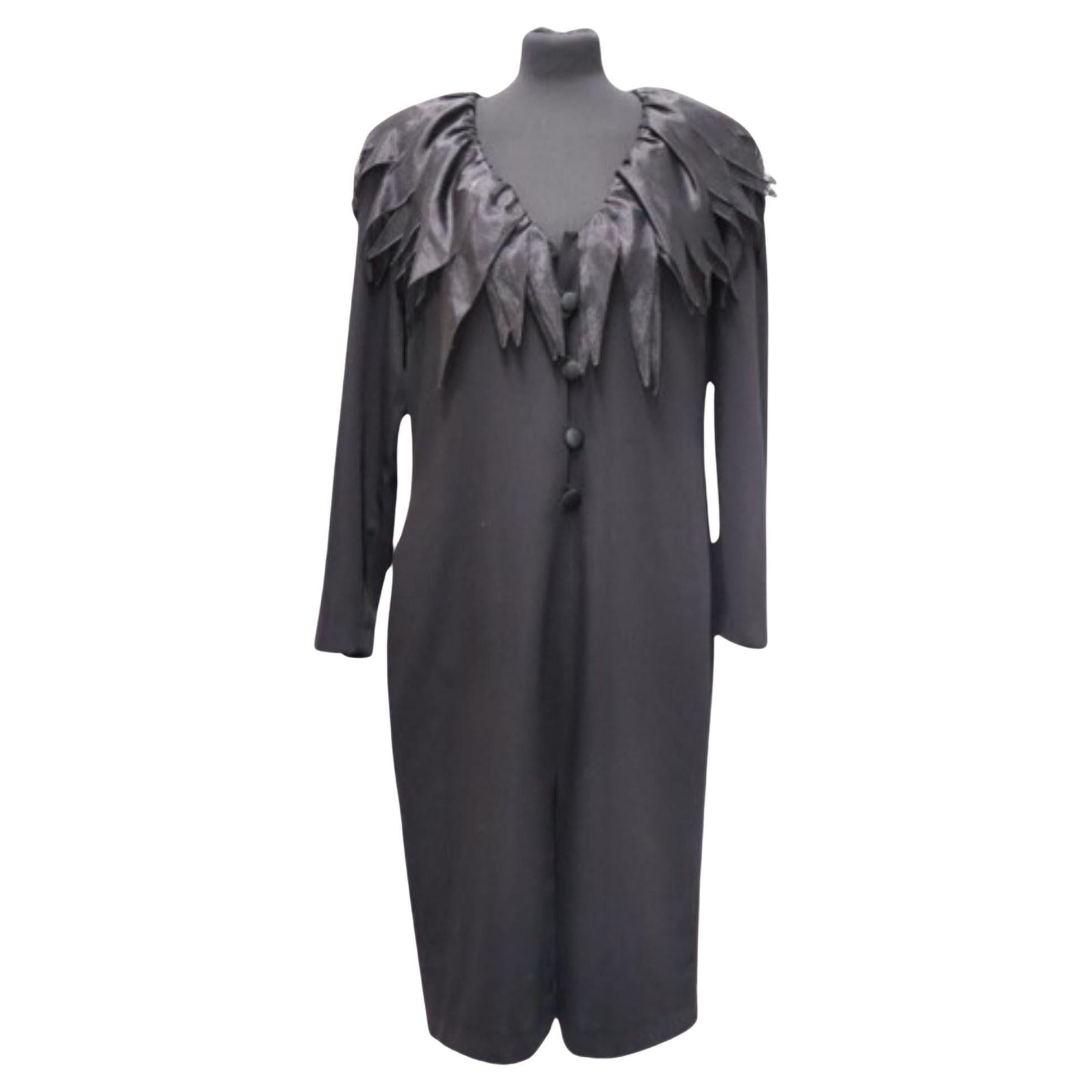 Vintage 90s Givenchy Chiffon Feathered Dress - EU 40 For Sale