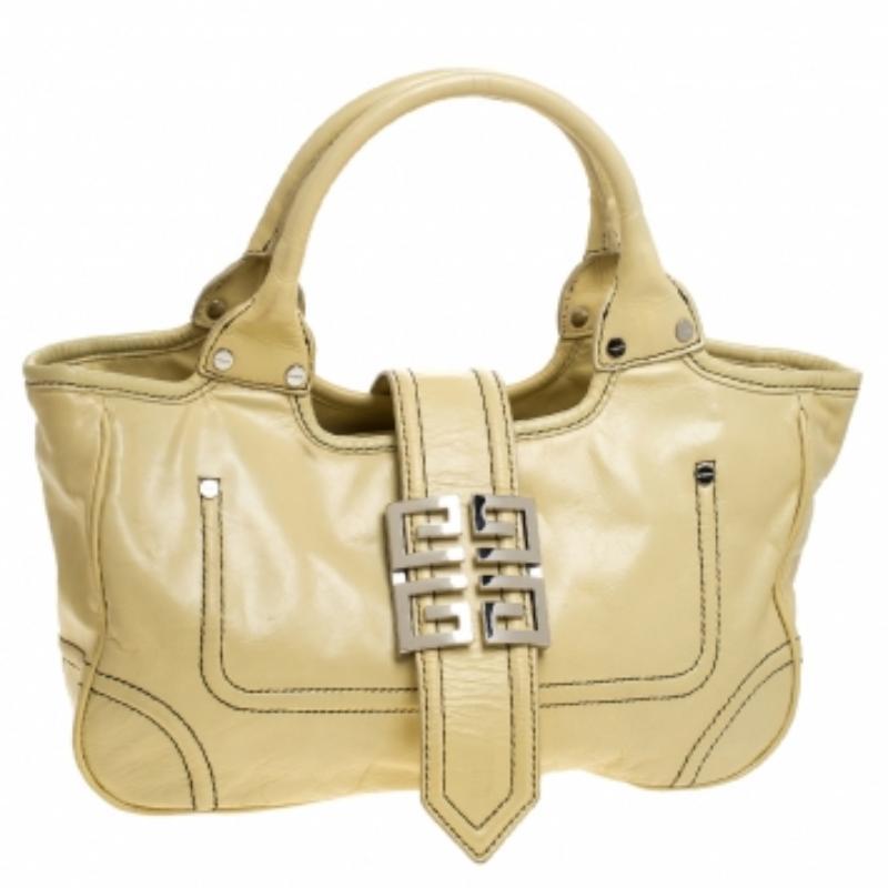 Givenchy Citrine Leather Tote en venta 4