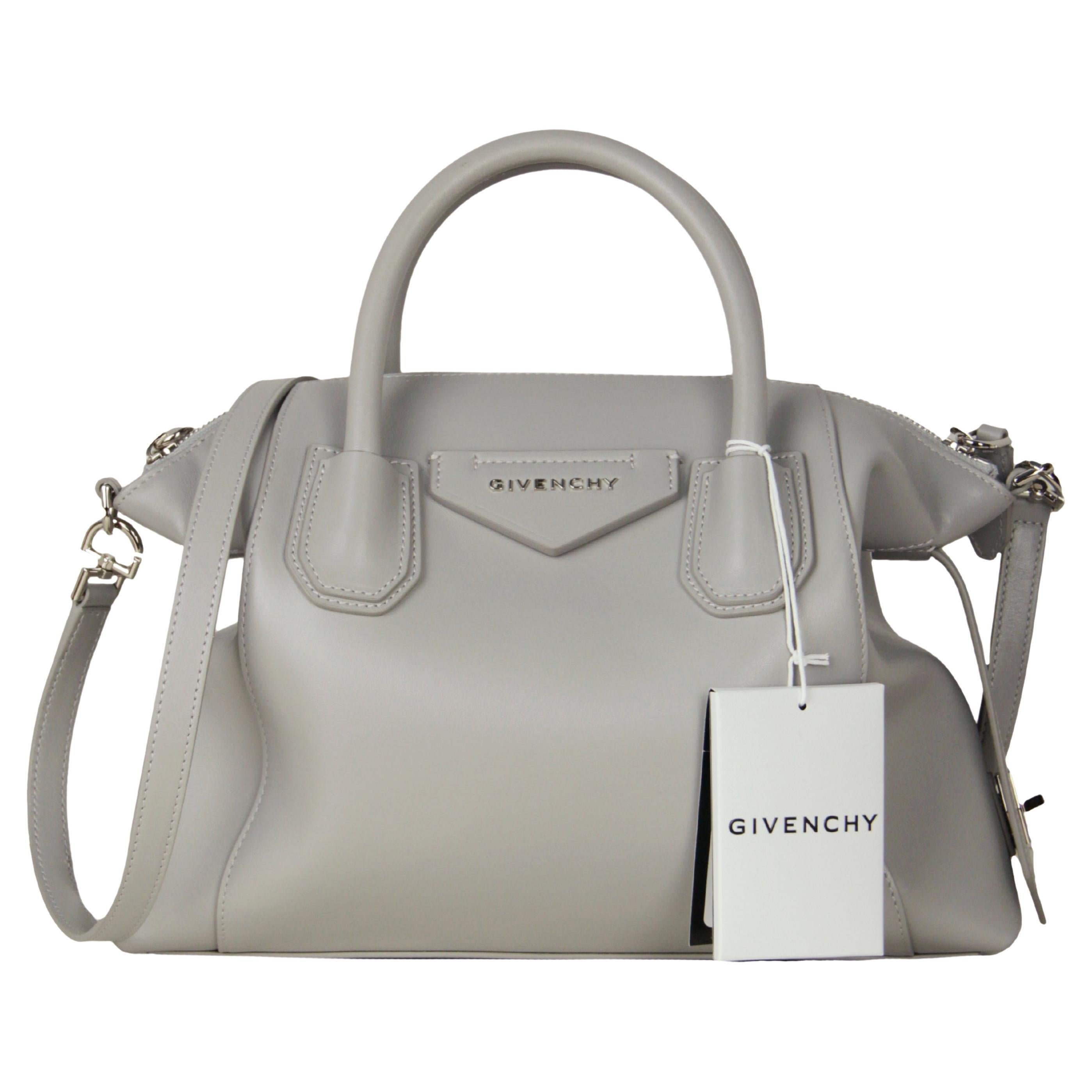 Givenchy Cloud Grey Calfskin Leather Small Soft Antigona Bag