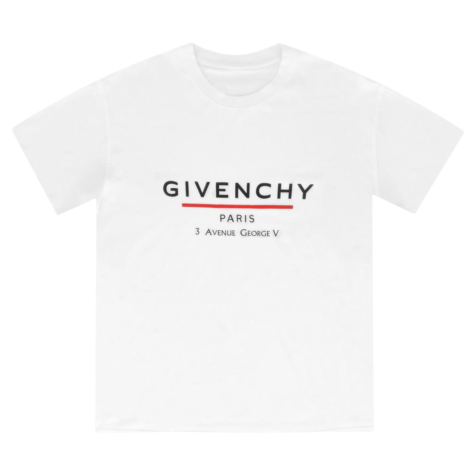 Givenchy Baumwolle 'Givenchy Paris 3 Avenue George V' T-Shirt im Angebot